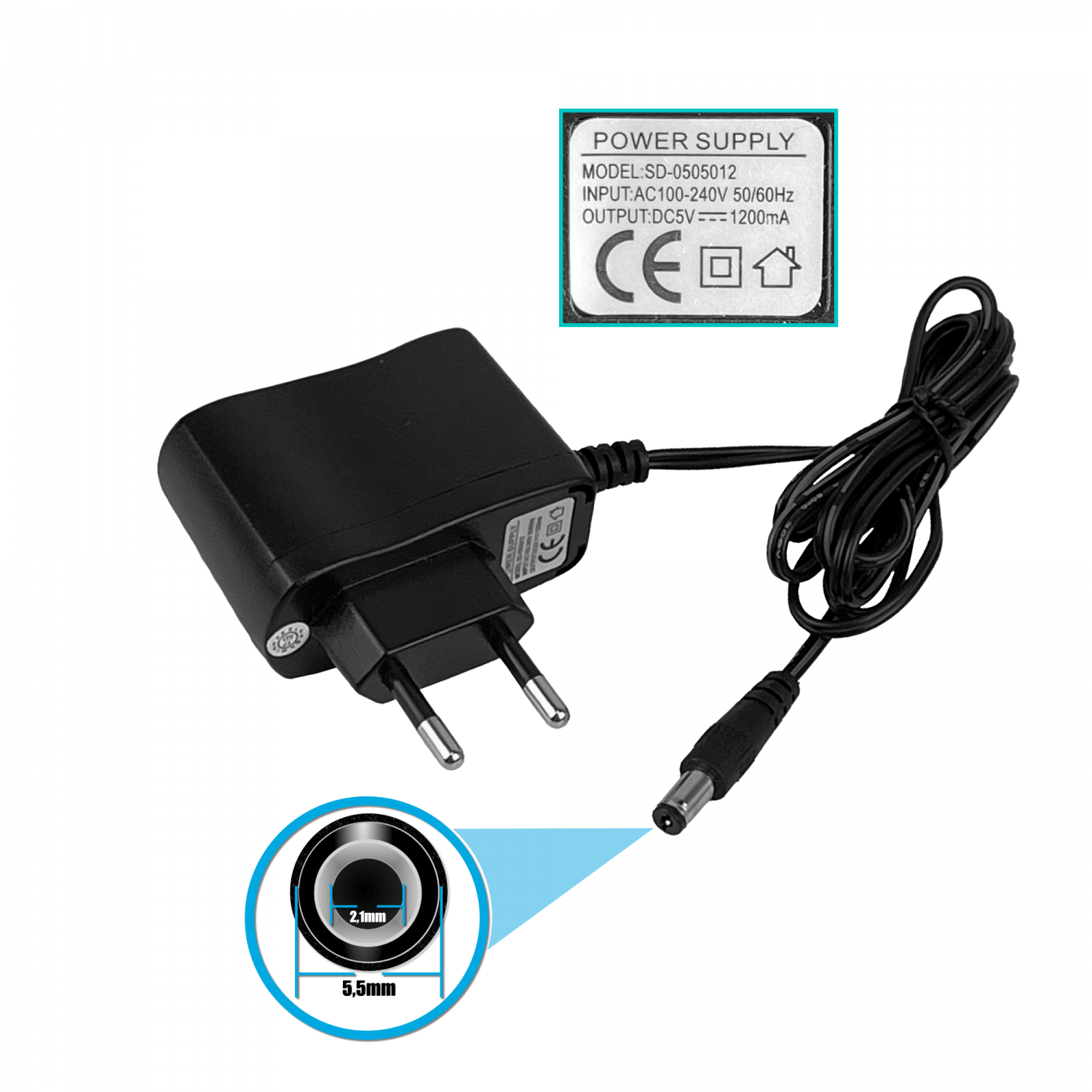 Kit HDMI Inalámbrico 300m, 1 Entrada / 2 Salidas, Antena Fija 5.8GHz, Incluye Adaptador 5VDC 4