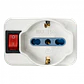 Triple Schuko / IH a IM, 6 A, 250 V, 1500 W, con interruptor piloto, ELG-3KS - Miniatura 3