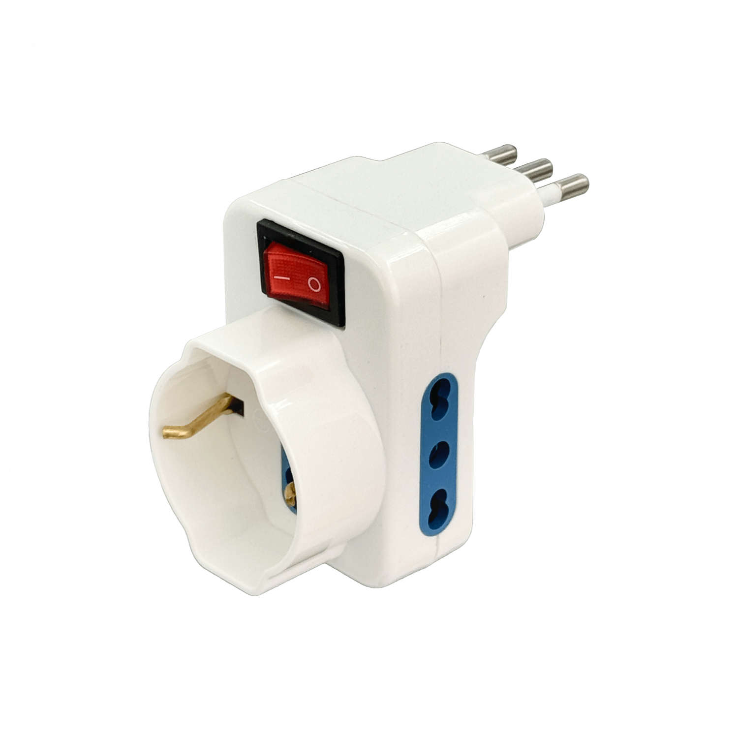 Triple Schuko / IH a IM, 6 A, 250 V, 1500 W, con interruptor piloto, ELG-3KS 4