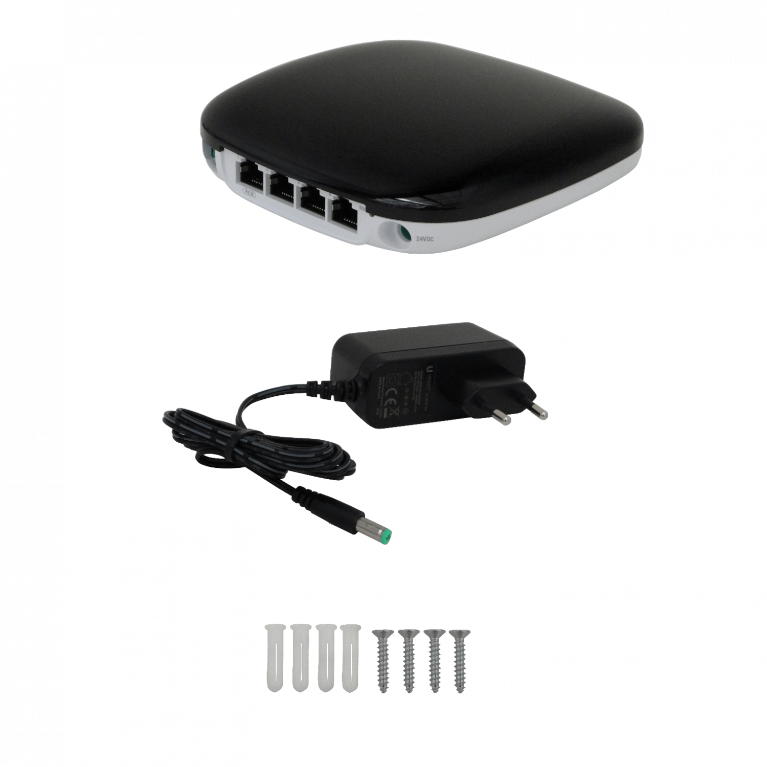 CPE GPON con WiFi integrado y 4 puertos Gigabit, UFiber WiFi, Ethernet In-Band, 300 Mbps, PON 1