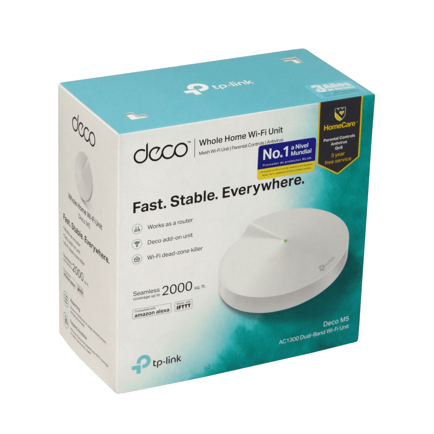 Pack de 1, Sistema Mesh Wi-Fi 5 Inteligente Doble Banda AC1300 TP-Link Deco M5, Seguridad integrada 4