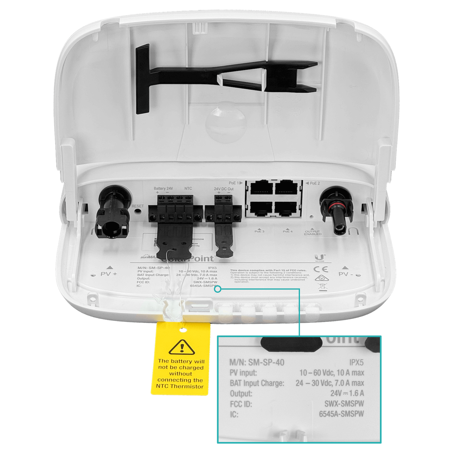 Controlador de Carga Solar MPPT de 24V y 7A con Gestión Remota, Ubiquiti sunMAX SolarPoint 2