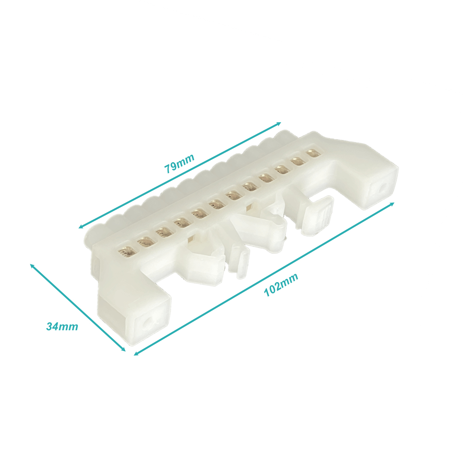Regleta Blanco 12-Conexiones 4mm Riel Din Distribucion Electrica 1