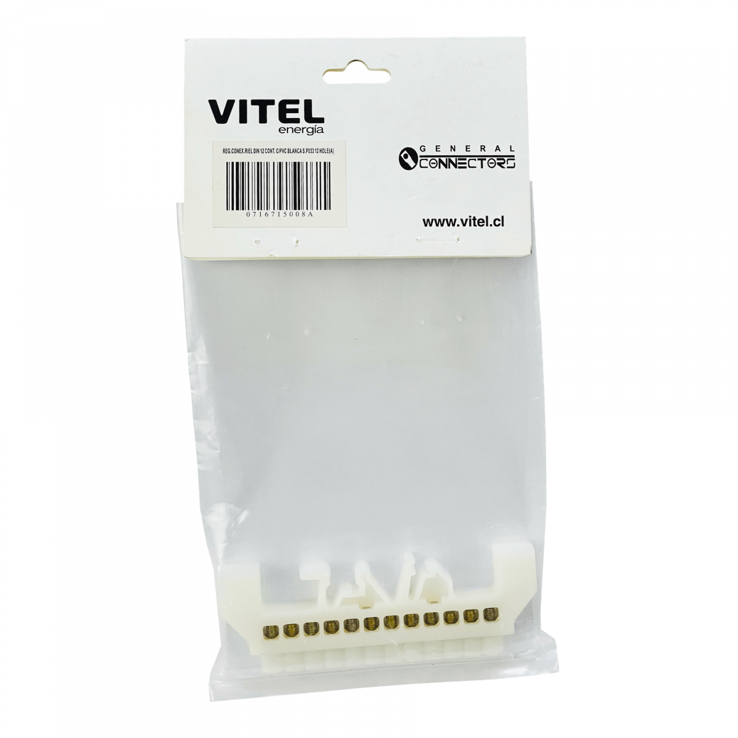 Regleta Blanco 12-Conexiones 4mm Riel Din Distribucion Electrica 2