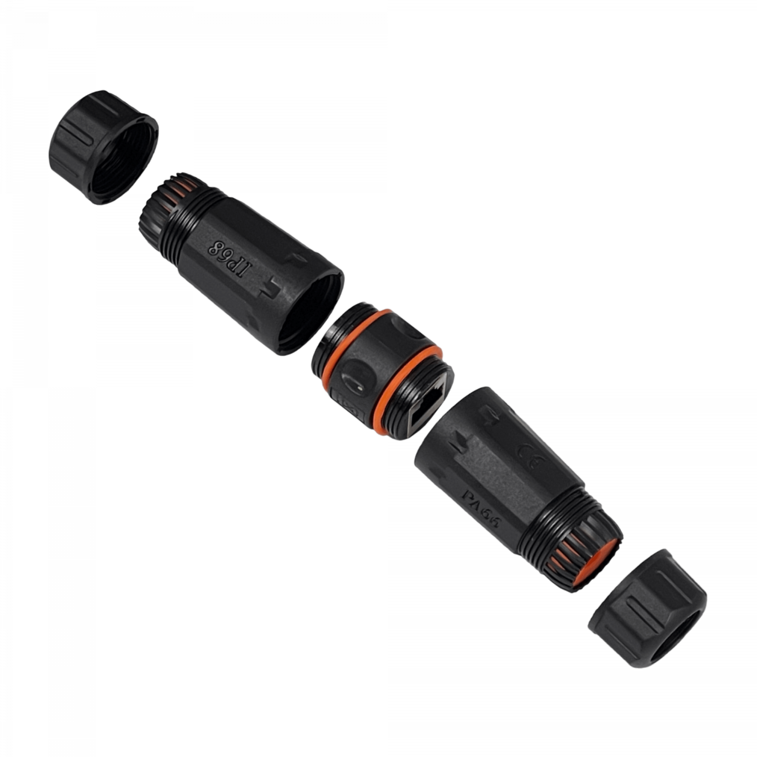 Cat6A 10Gbps Exterior Copla RJ45 STP FTP M25 IP68 Hembra-Hembra 3