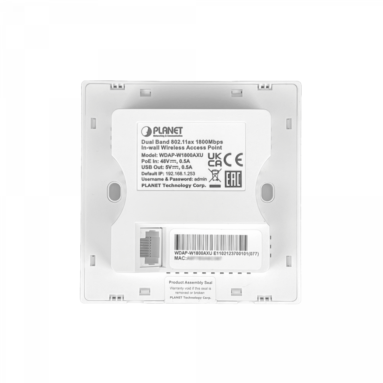 Punto de acceso Wi-Fi 6, 1800Mbps, PoE+, USB-C, MU-MIMO, PLANET WDAP-W1800AX 6