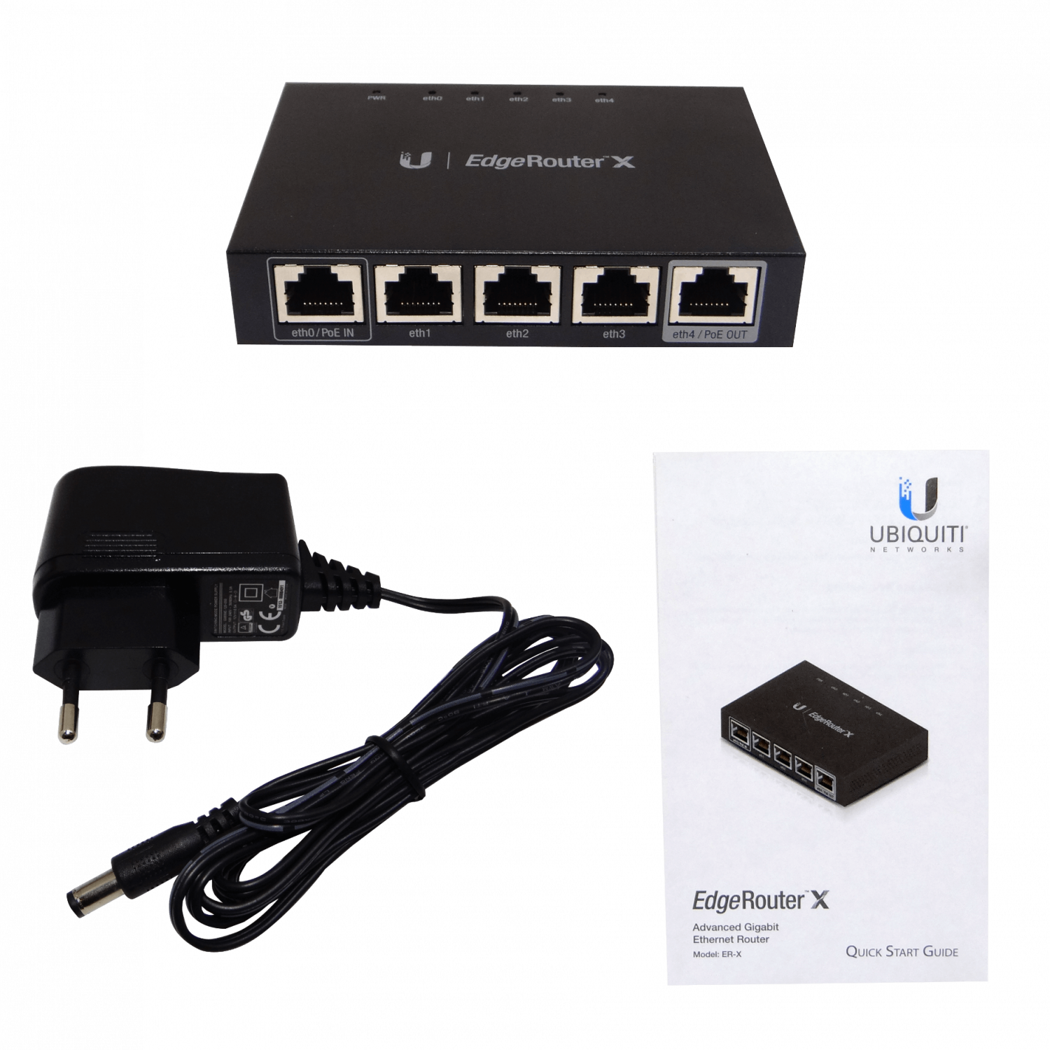 UBIQUITI 5-1000 POE-IN/9-26V POE-OUT inc-12V L2 EDGE-ROUTERX 3
