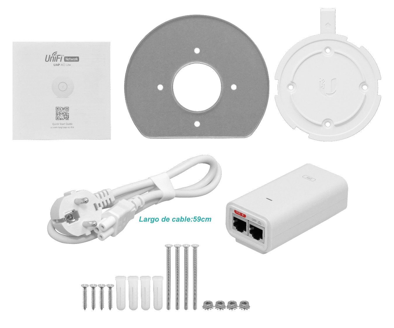 UBIQUITI 1un 2x2 867mbps-5Ghz 300-2,4GHz 3dBi inc-PoE24V 1-1000 AC1200 2