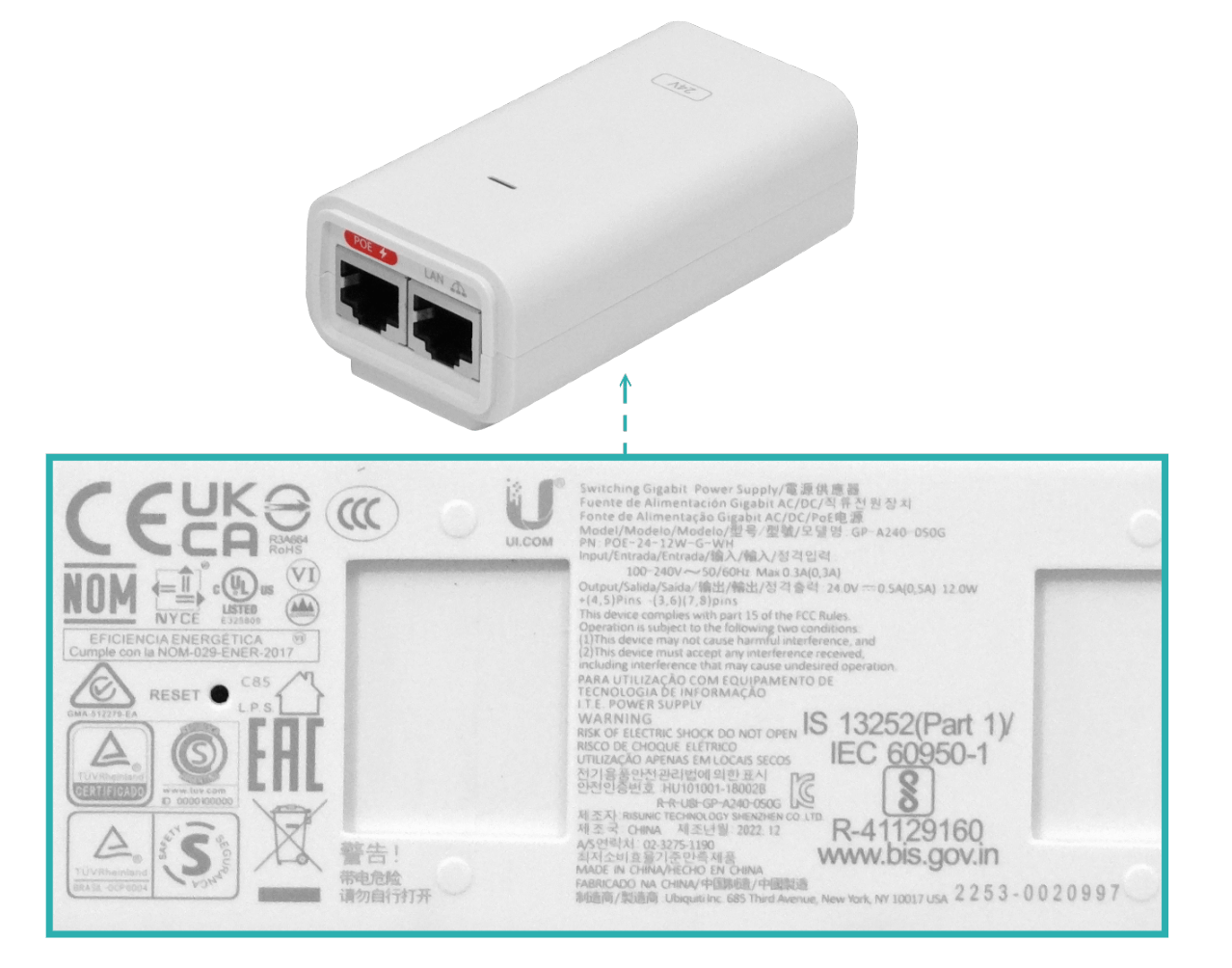 UBIQUITI 1un 2x2 867mbps-5Ghz 300-2,4GHz 3dBi inc-PoE24V 1-1000 AC1200 3
