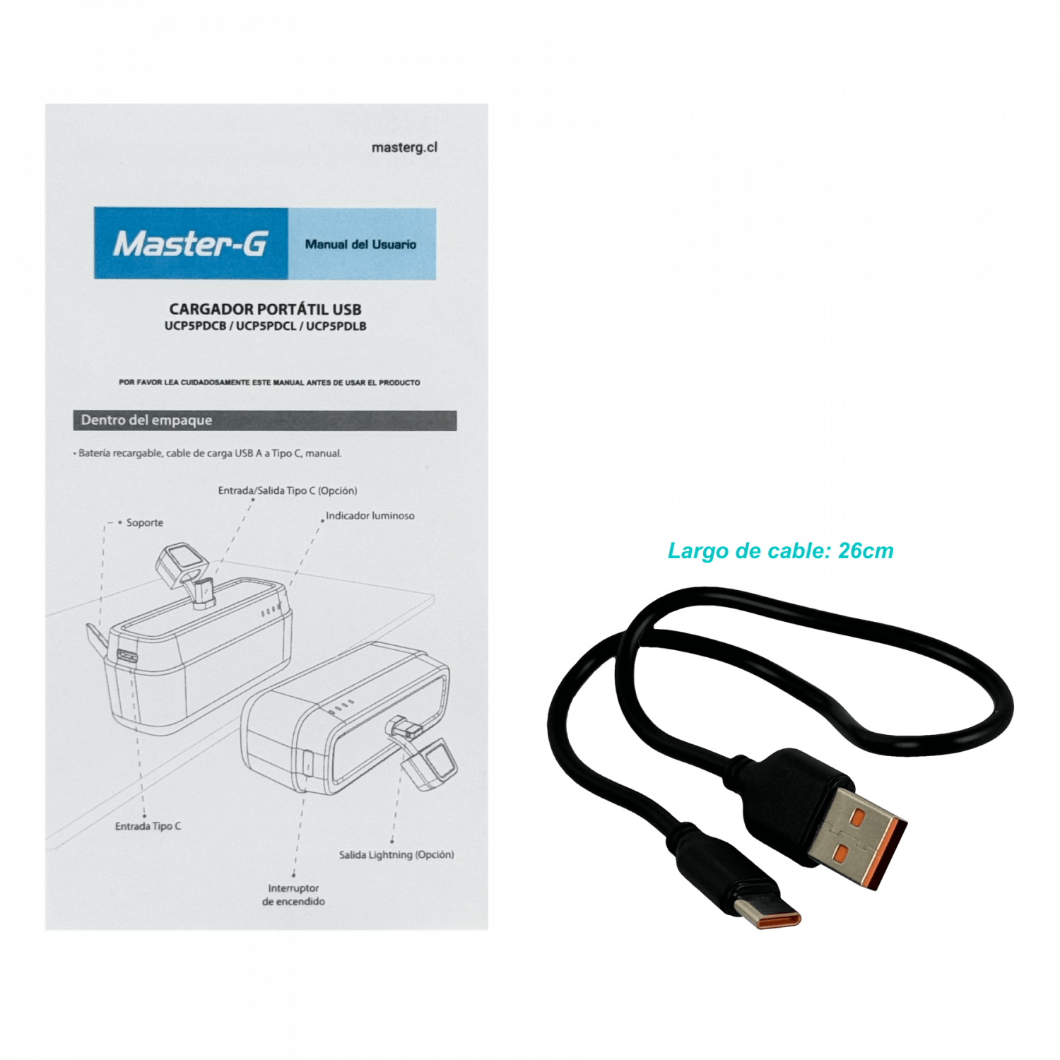 MASTER-G Cargador Base Lightning-M 20W 5000mAh in:5/9/12V ou:5/9/12V 6