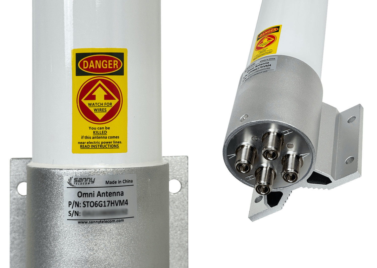 Antena omnidireccional Sanny OMNI-6G17 17dBi 4.9-6.5GHz 4xN hembra 95cm 1
