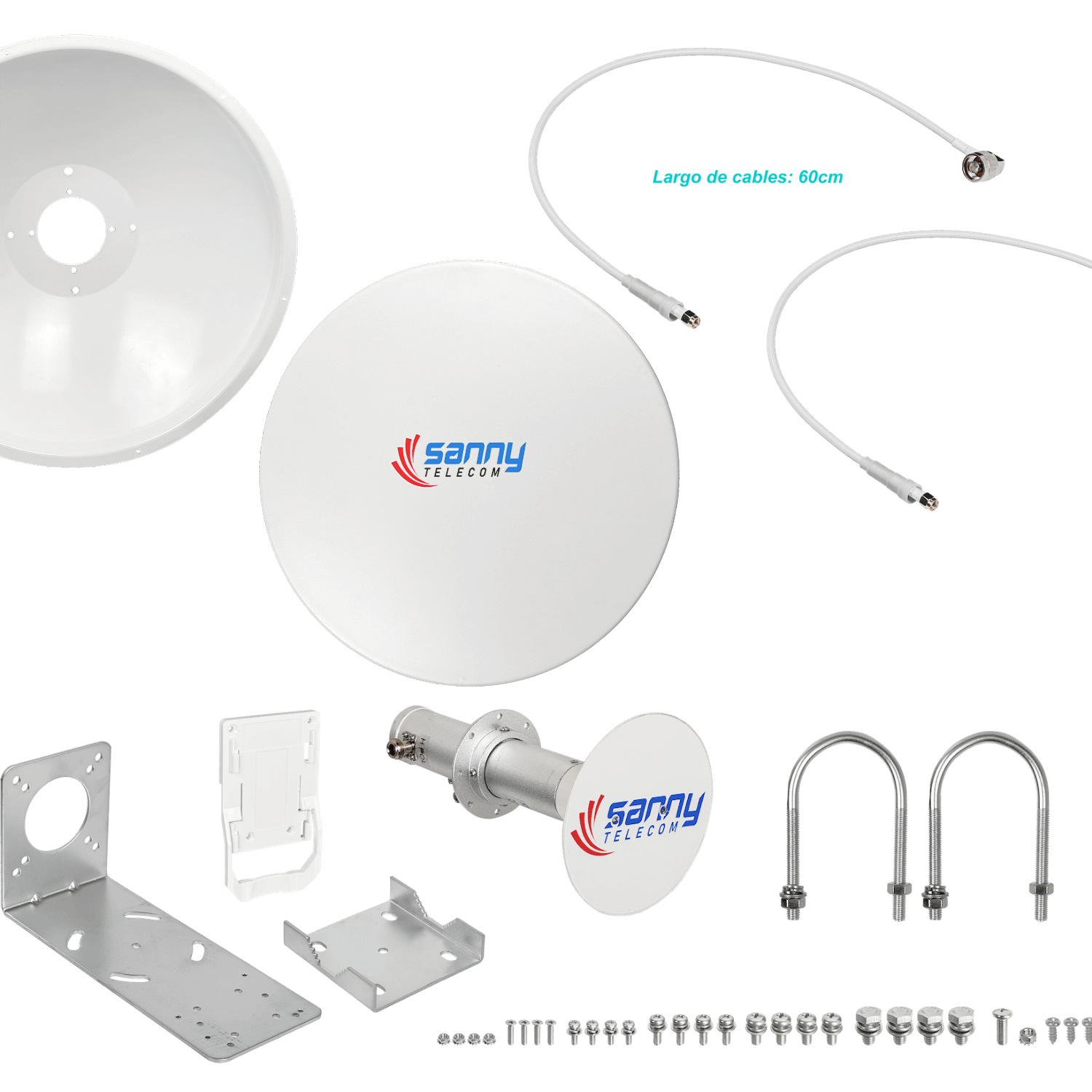 Antena Dish L-COM SANNY DISH-6G23 4,9-6,5GHz 23dBi Dual Polarización 2x2 N-Hembra Slant 45° 5