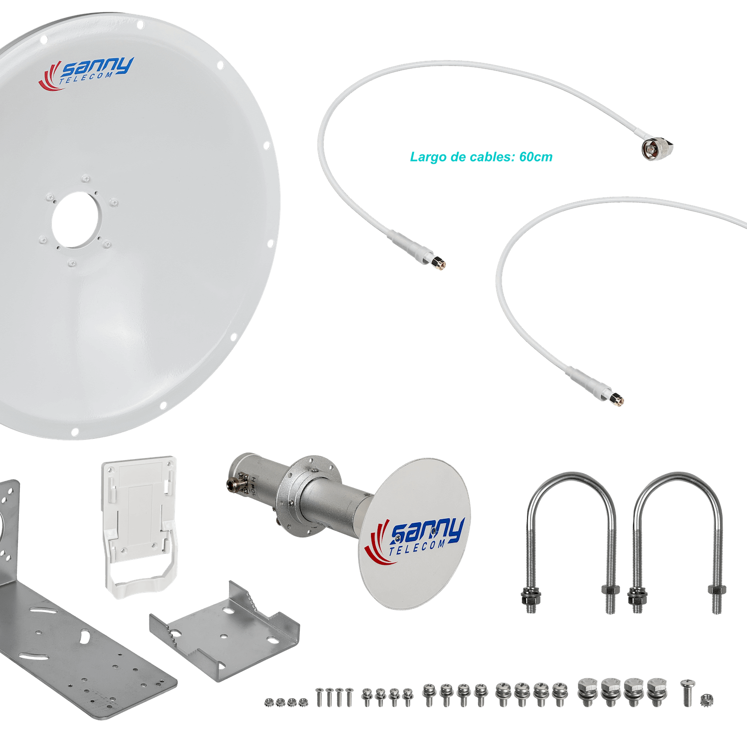 Antena Dish L-COM SANNY DISH-6G25 4,9-6,5GHz 25dBi Dual Polarización 2x2 N-Hembra Slant 45° 4