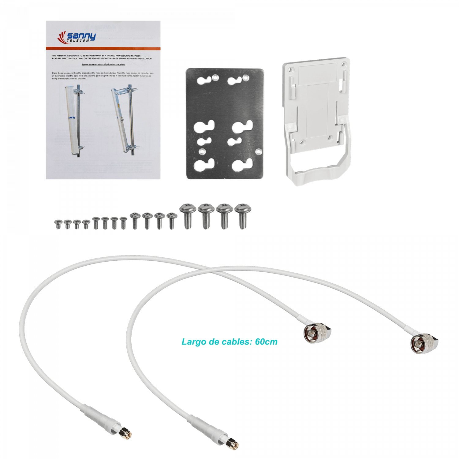 Antena sectorial Sanny SEC-5G20-90 20dBi 90 grados 5GHz 2xN hembra 4900-5850MHz 3