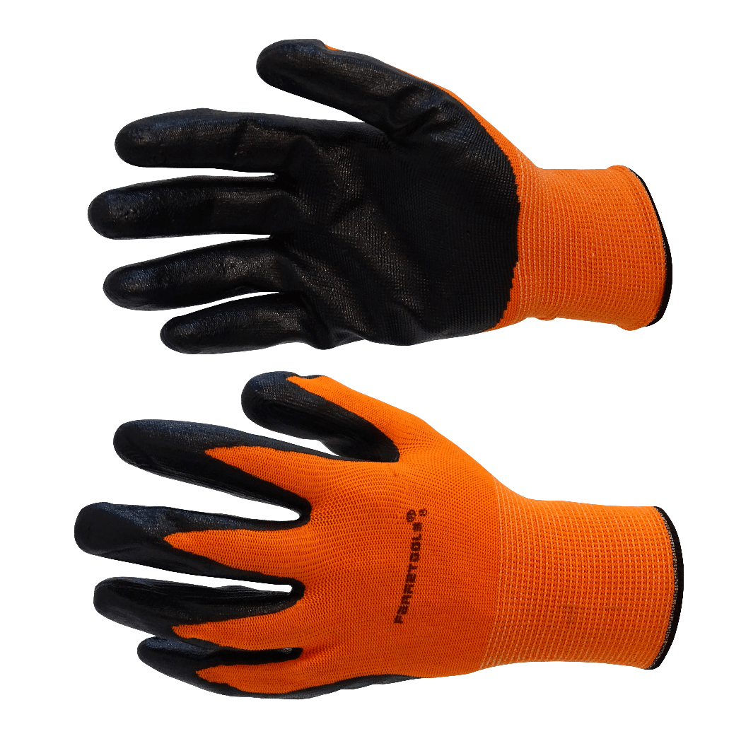 Guantes Naranjo Antiestaticos Poliester C/Nitrilo 1