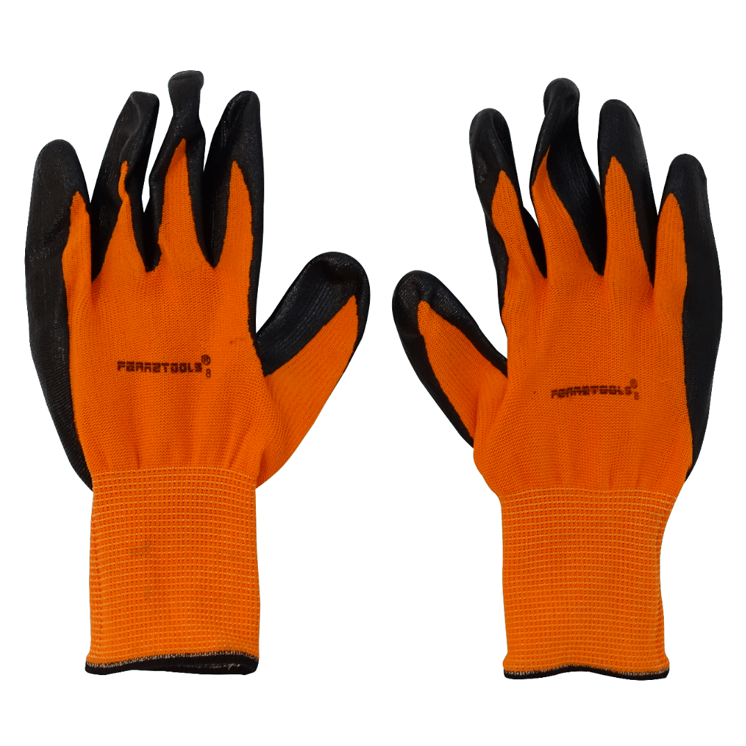 Guantes Naranjo Antiestaticos Poliester C/Nitrilo 3