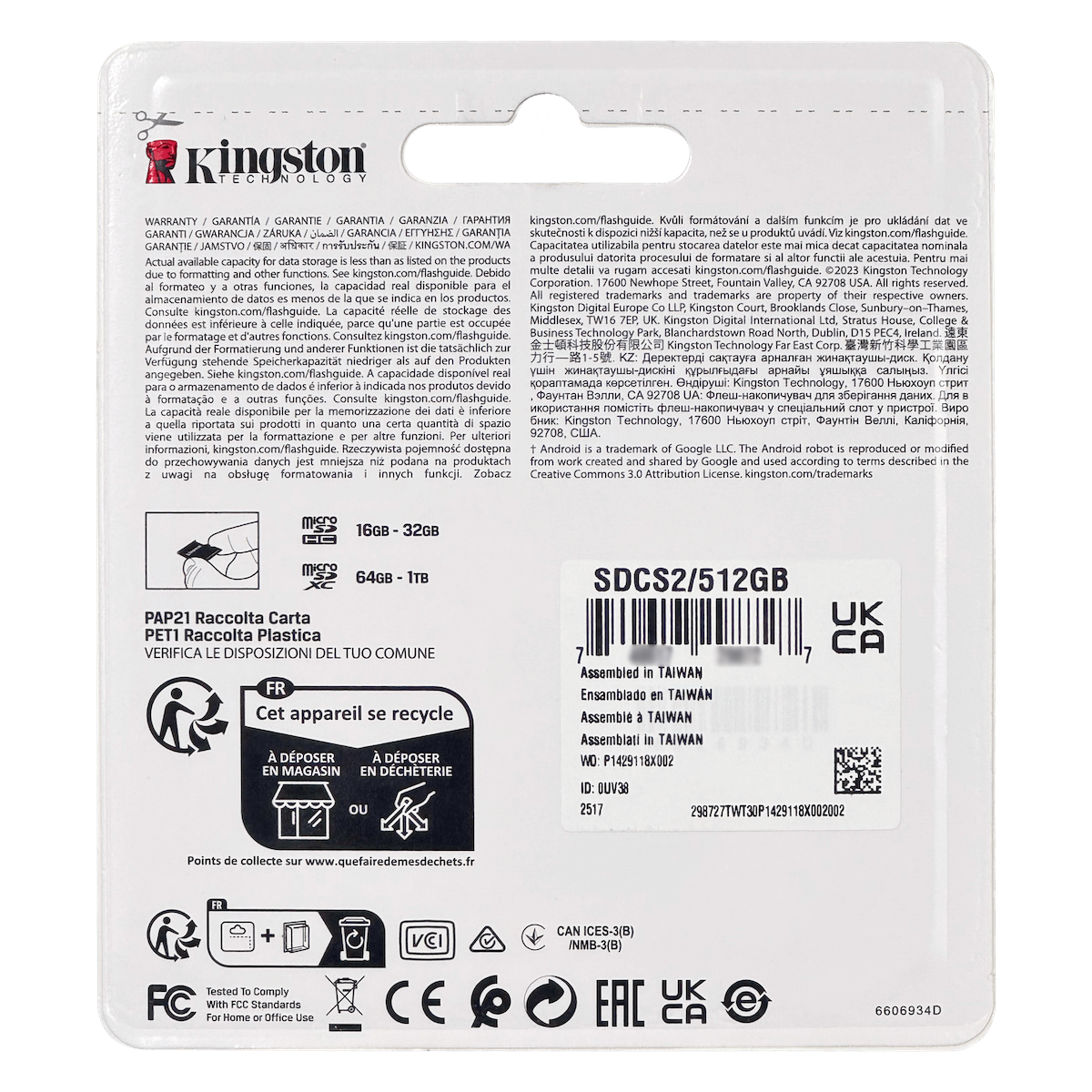 KINGSTON 512GB MicroSD c/Adaptador-SD 100/85mb/s Class10 UHS-I U3 V30 1