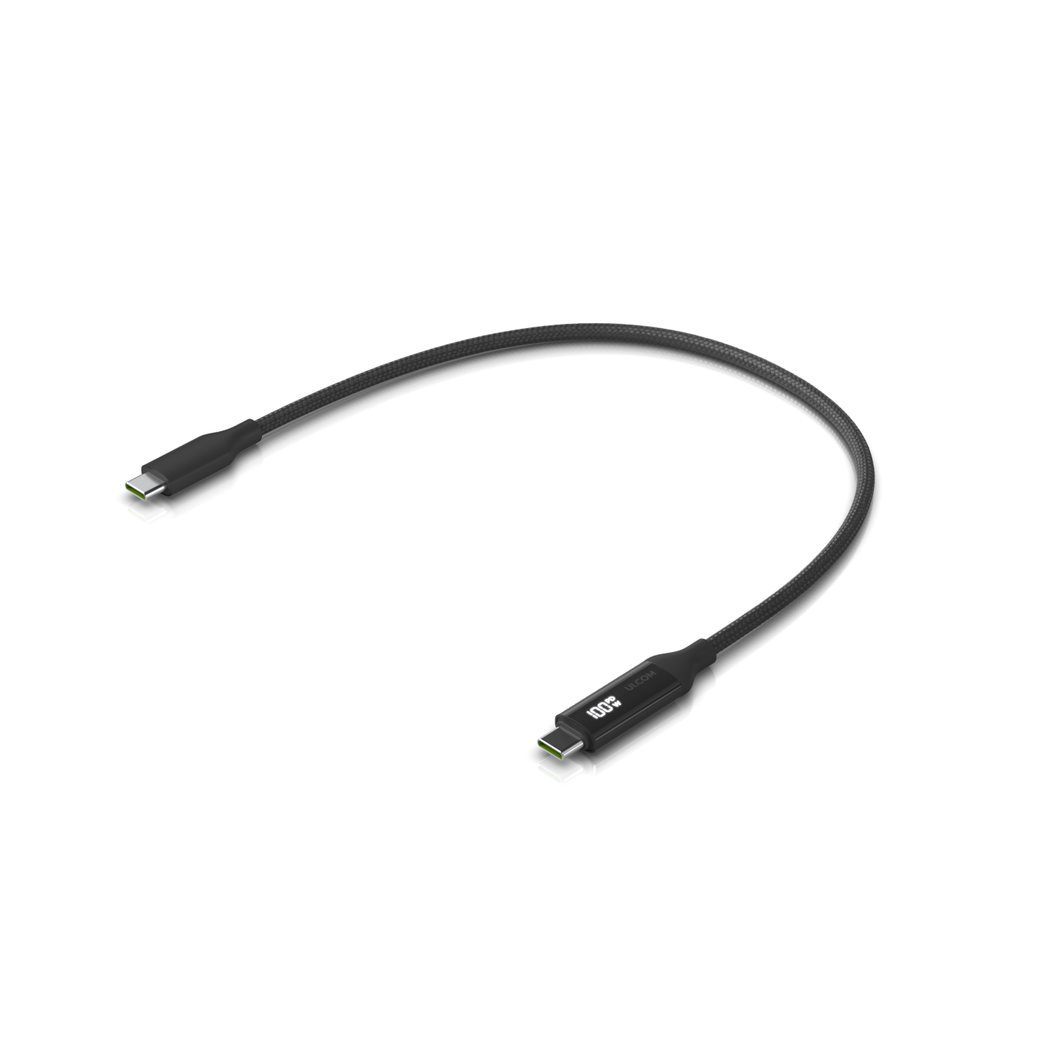 Cable Ubiquiti USB-C 0.3m 100W con Indicador de Carga Doble 5