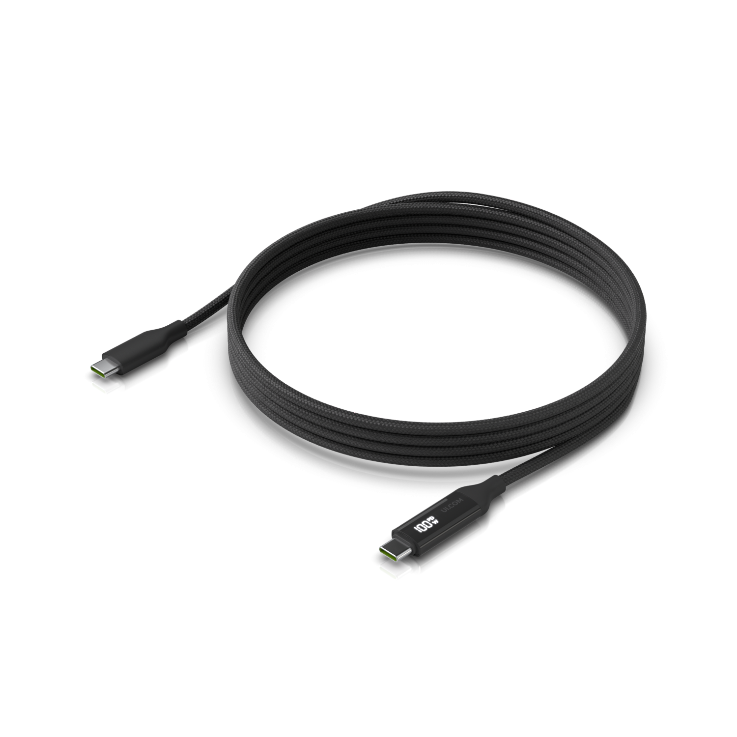 Cable Ubiquiti USB-C 1metro 100W con Indicador de Carga Doble, Color Negro 3
