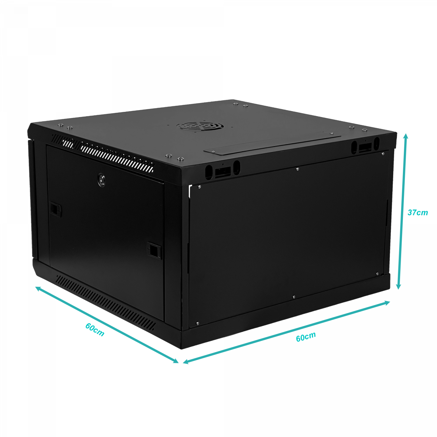 Gabinete Rack LINKMADE RK06-6LD 6U 60cm de Fondo Desarmado para Montaje en Pared - Negro 9