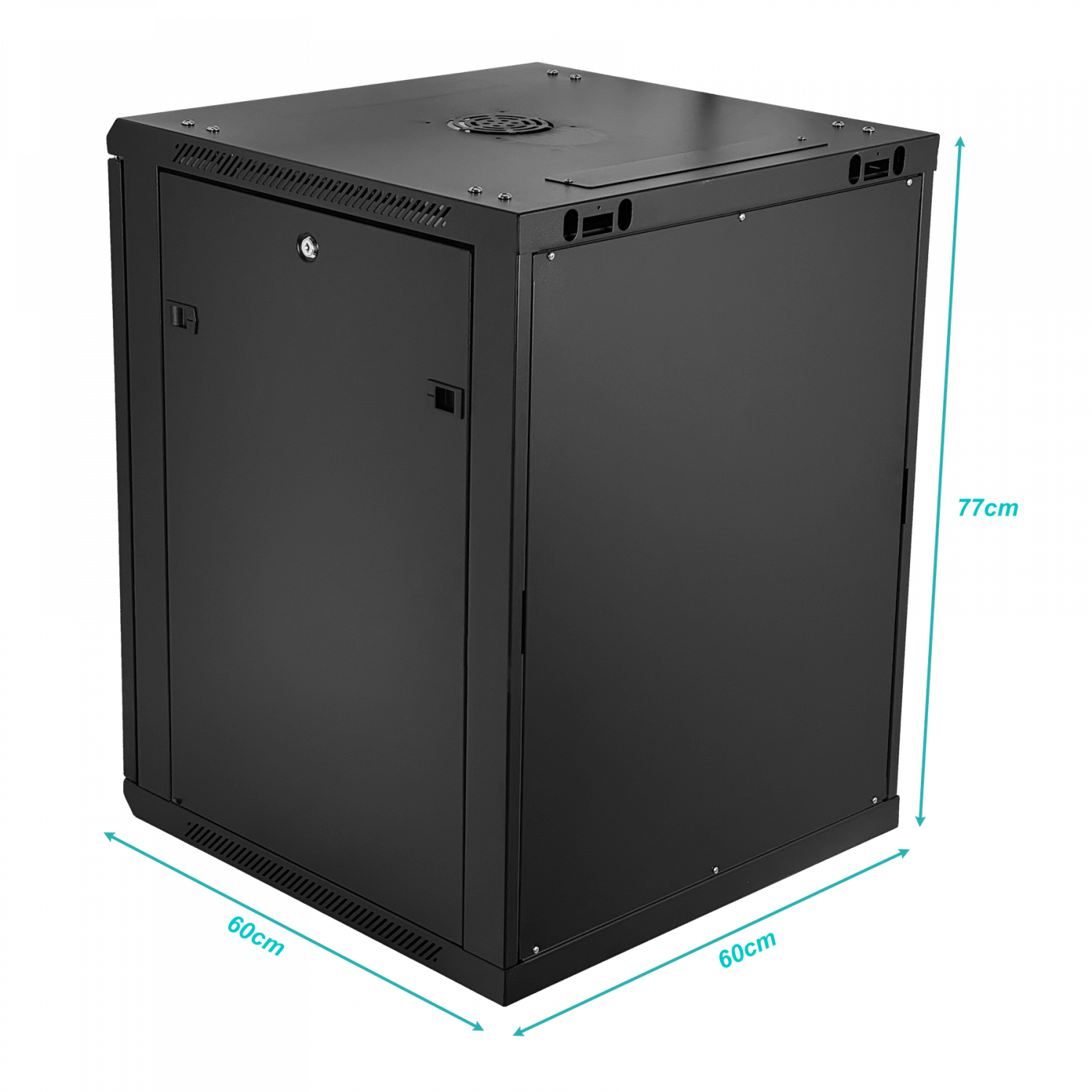 Gabinete Rack LINKMADE RK15-6LD 15U 60cm de Fondo Desarmado para Montaje en Pared - Negro 6