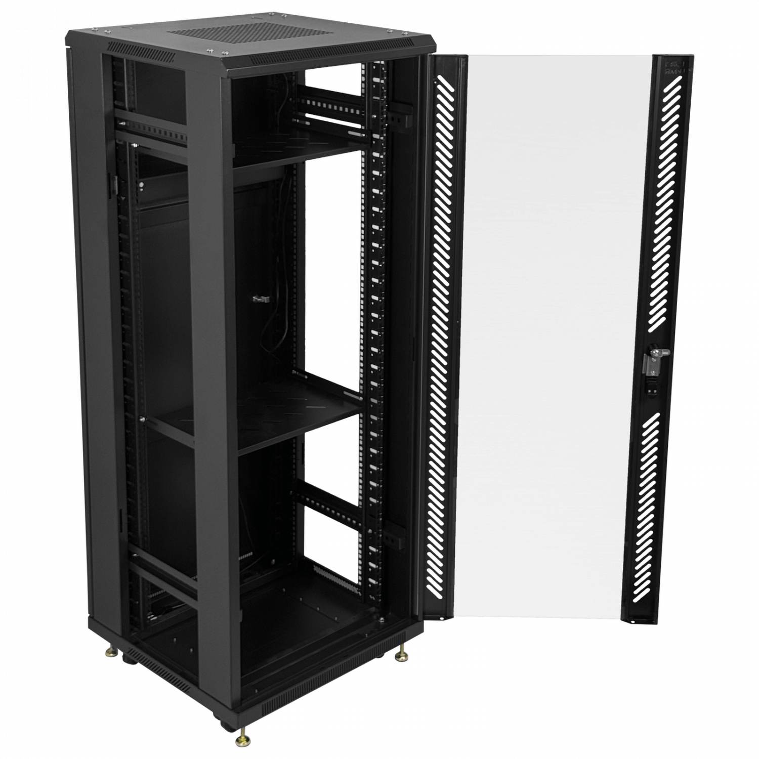 Gabinete Rack LINKMADE RK32-6LD 32U 60cm de Fondo Desarmado con Ventilador y PDU - Negro 1