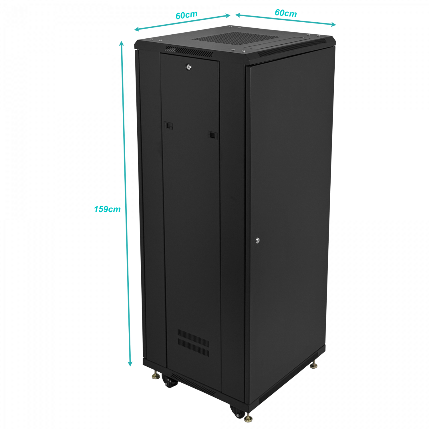 Gabinete Rack LINKMADE RK32-6LD 32U 60cm de Fondo Desarmado con Ventilador y PDU - Negro 6