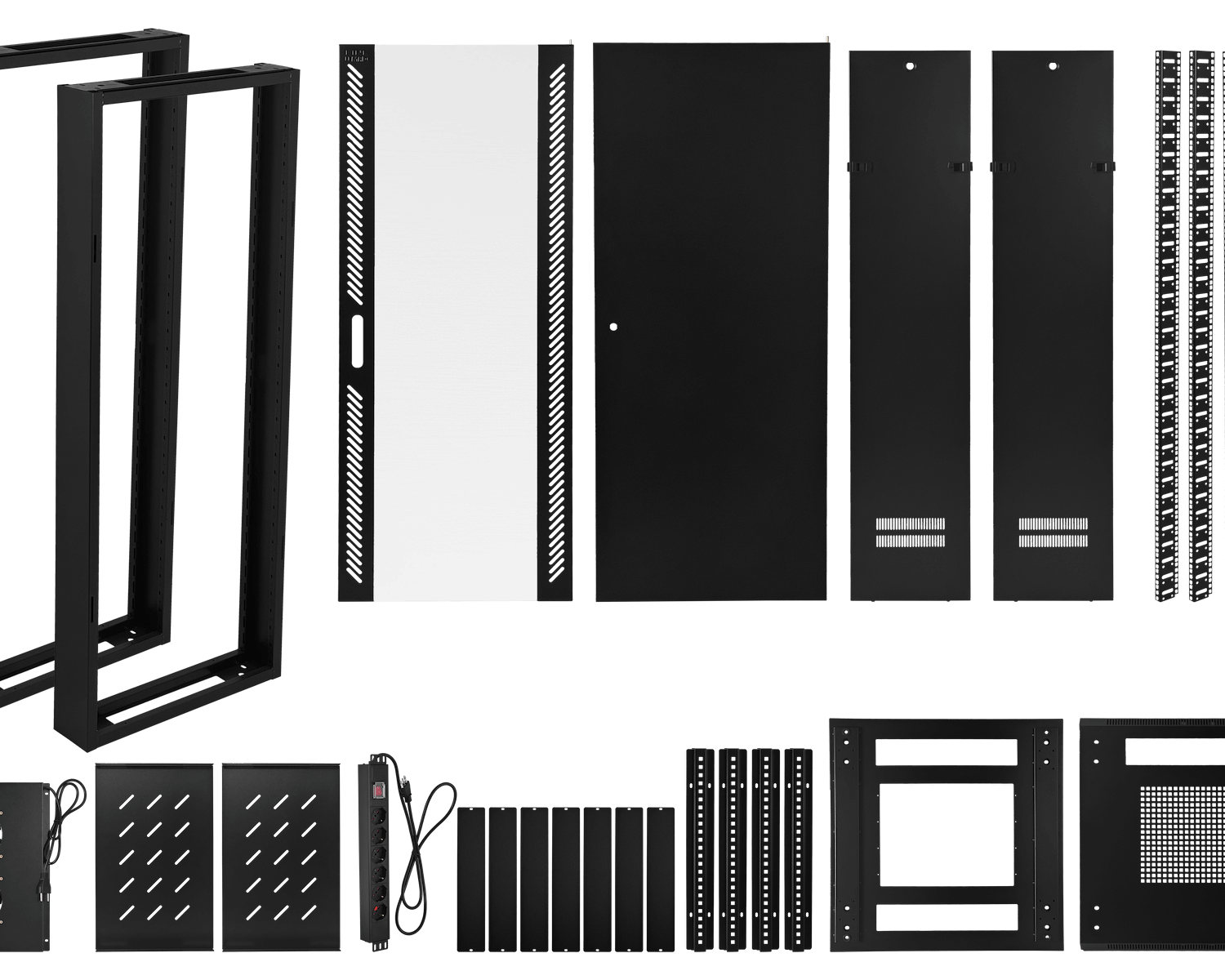 Gabinete Rack LINKMADE RK32-6LD 32U 60cm de Fondo Desarmado con Ventilador y PDU - Negro 10