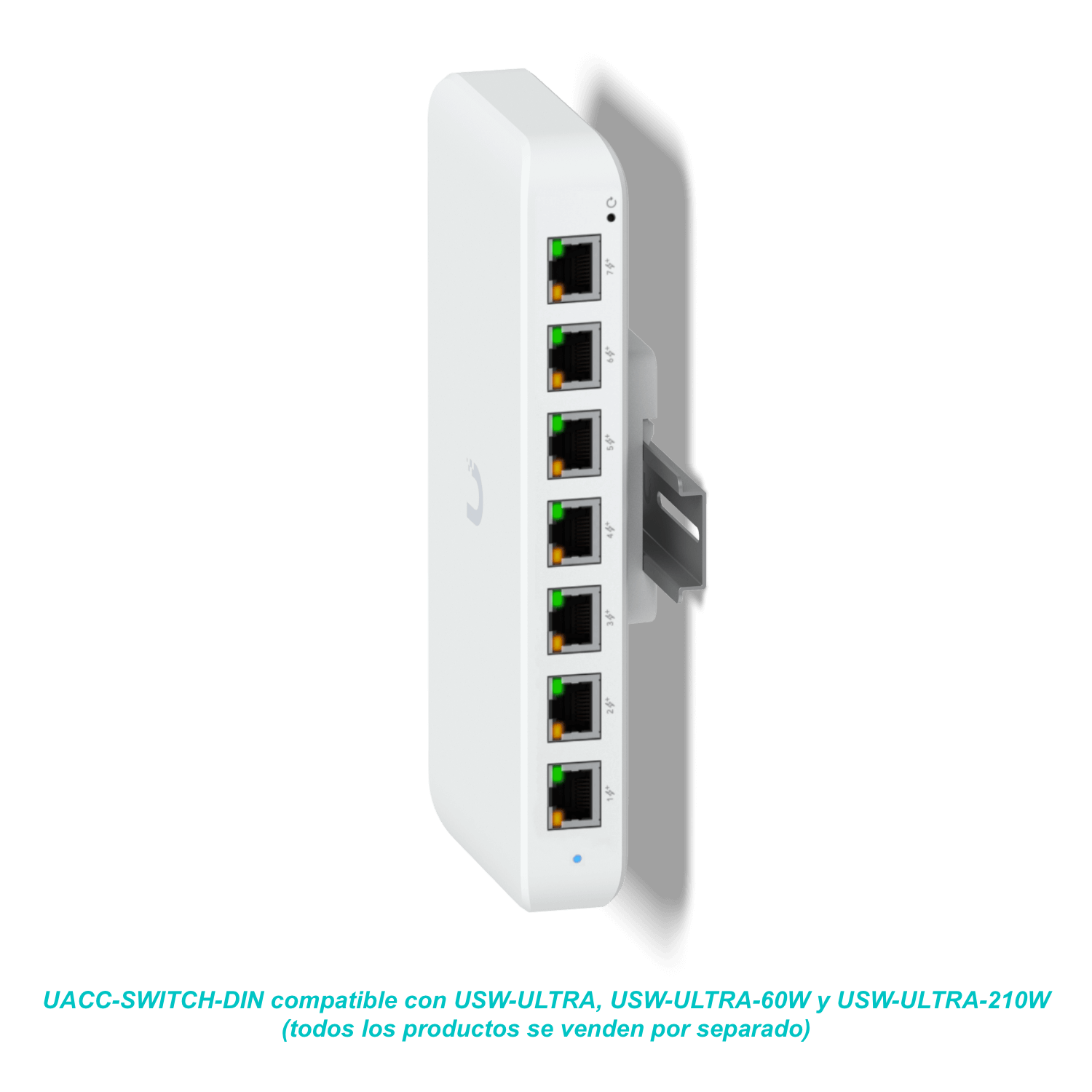 Soporte Ubiquiti UACC-SWITCH-DIN para Riel DIN - Compatible con USW-Ultra y USW-Flex-2.5G 4