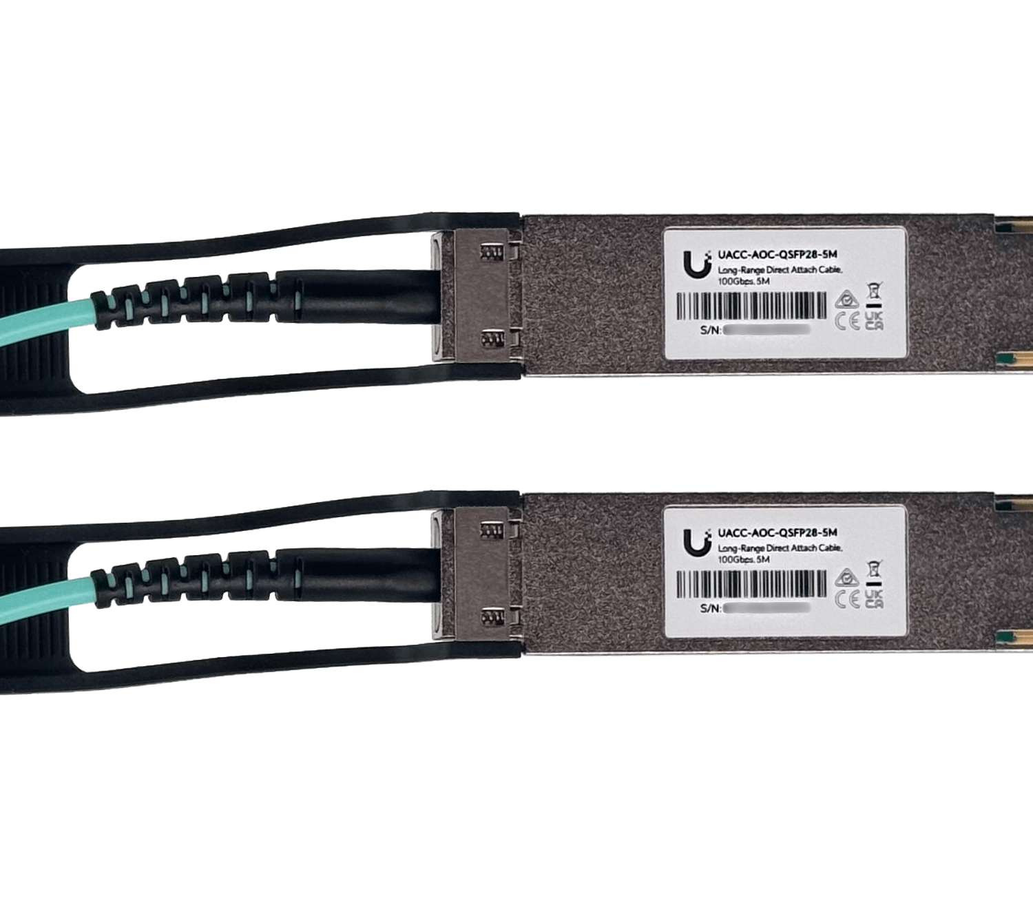Cable AOC QSFP28 100Gbps 5m Fibra MM Ø3mm Direct Attach Ubiquiti AOC-QSFP28-5M -  2