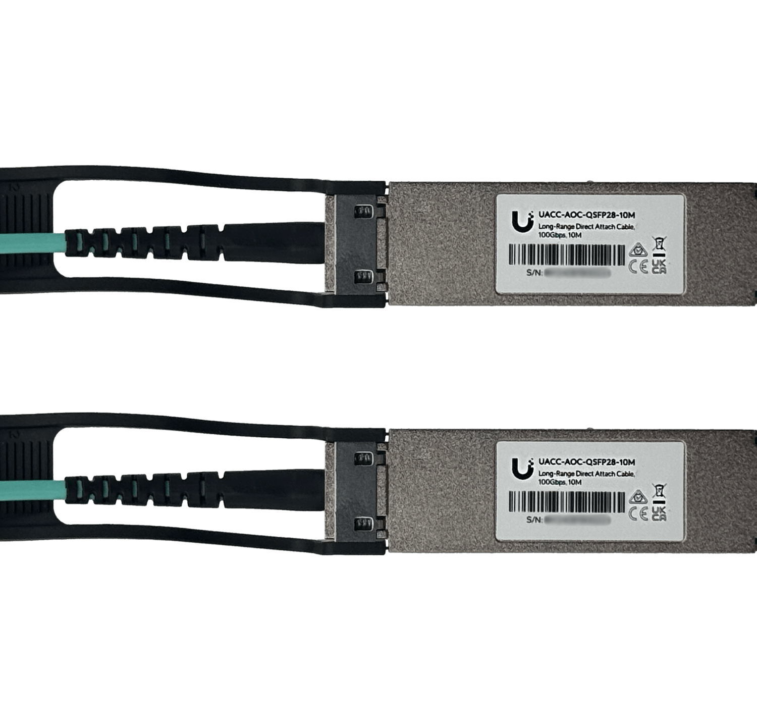 Cable AOC QSFP28 100Gbps 10m Fibra MM Ø3mm Direct Attach Ubiquiti AOC-QSFP28-10M -  2