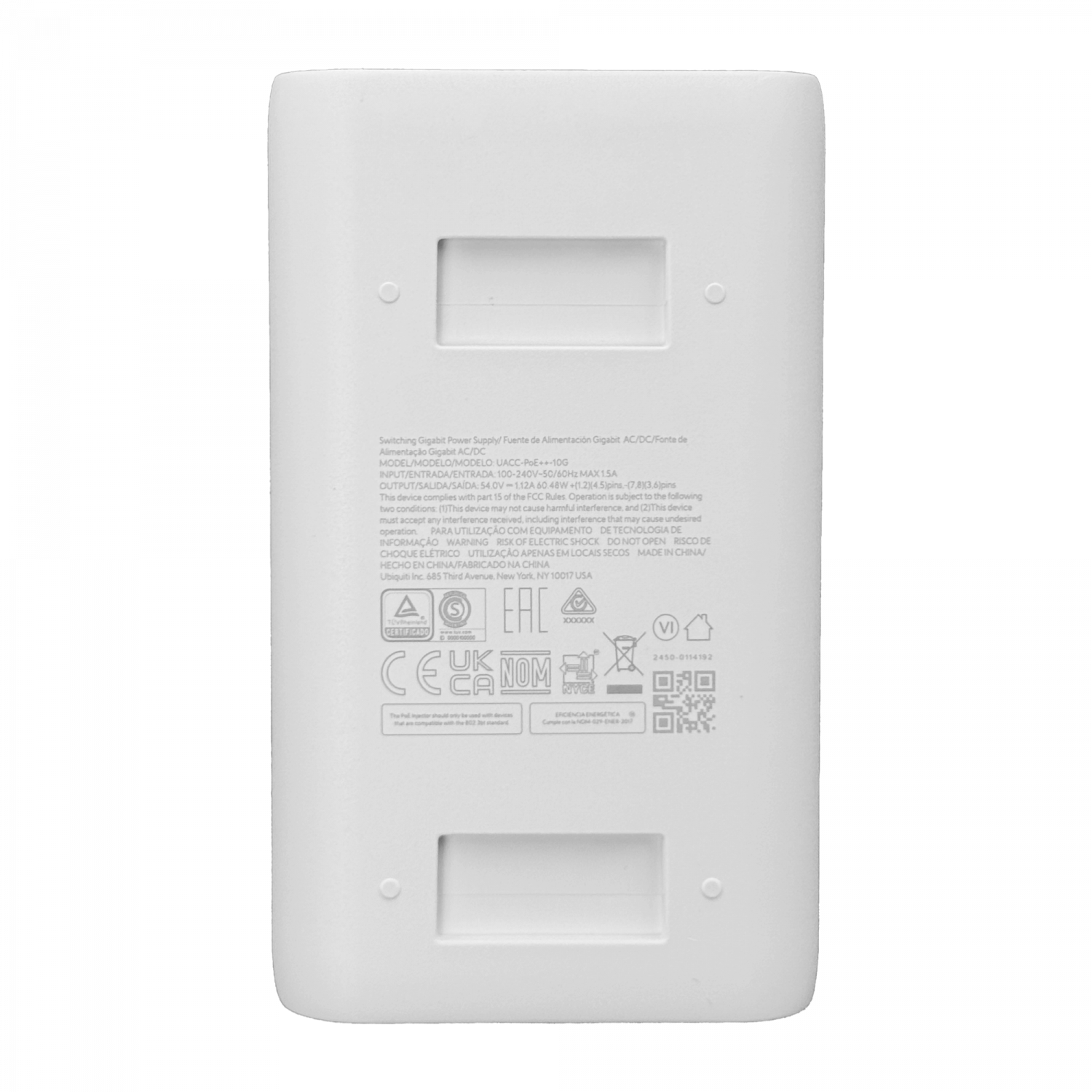 Inyector PoE++ 60W, 10Gbps, 802.3bt, 54V DC Ubiquiti UACC-PoE++-10G 7