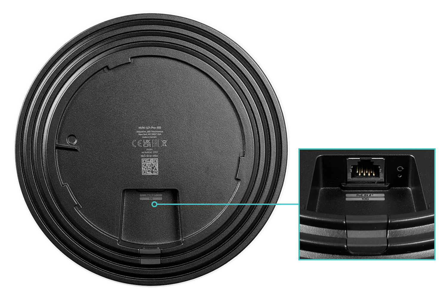 Punto de acceso WiFi 7 tribanda con puerto 10 GbE Ubiquiti U7-Pro-XG, PoE+ (802.3at) 3