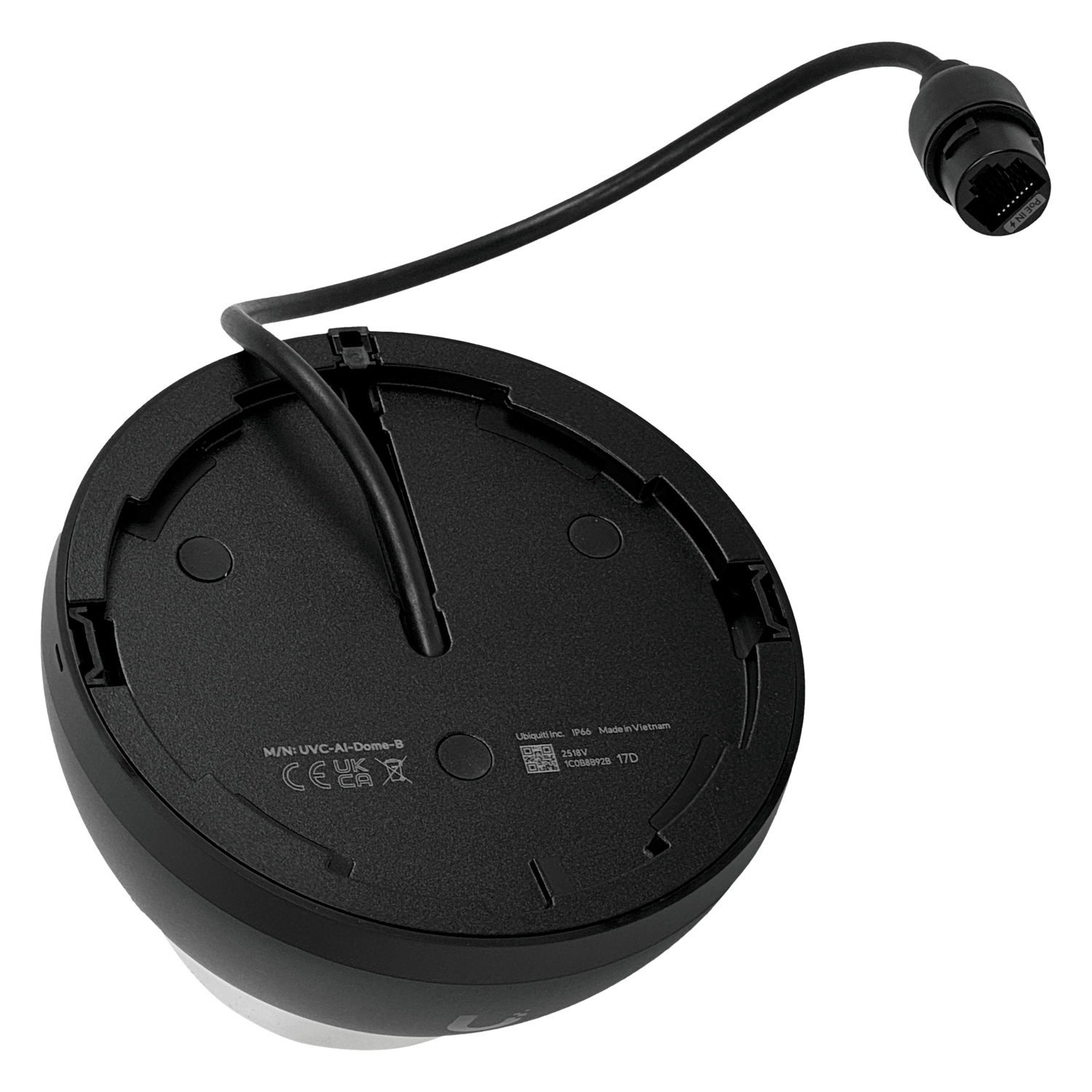 Cámara Ubiquiti UVC-AI-DOME-B Dome 4K, 40m IR, IK10, PoE, UniFi Protect, Color Negro 3