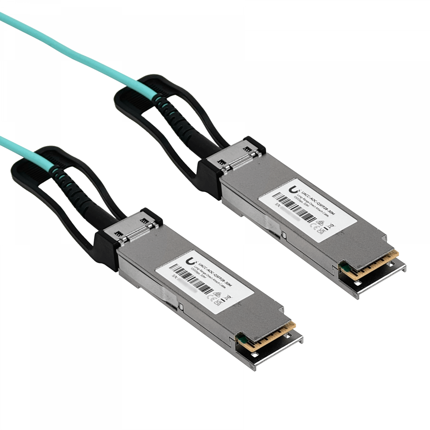 Cable AOC QSFP28 100Gbps Fibra MM 30m 3mm Direct Attach Ubiquiti UACC-AOC-QSFP28-30M  1