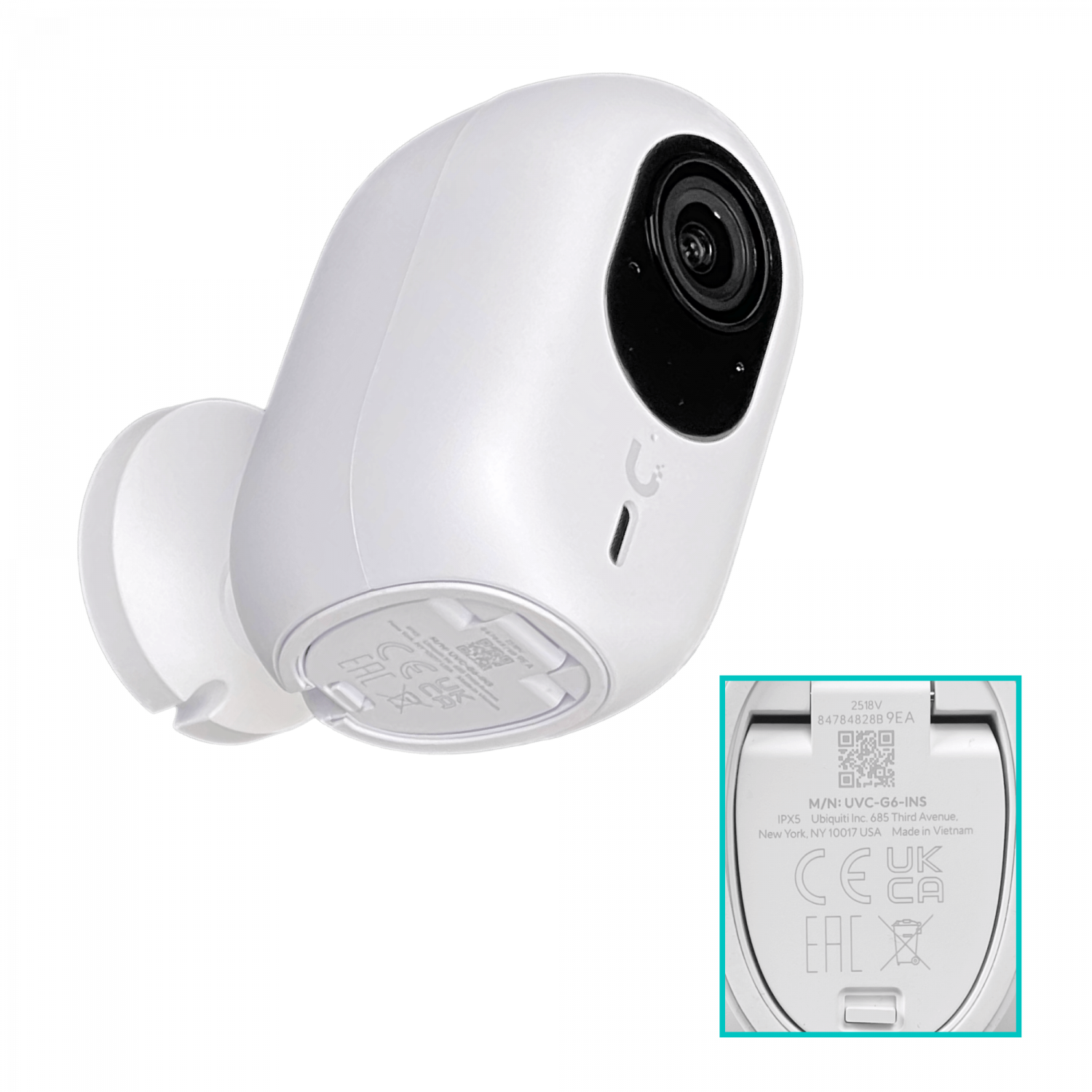 Camara IP Ubiquiti UVC-G6-INS Mural 4K WiFi IA MicroSD IPX5 IK04 6