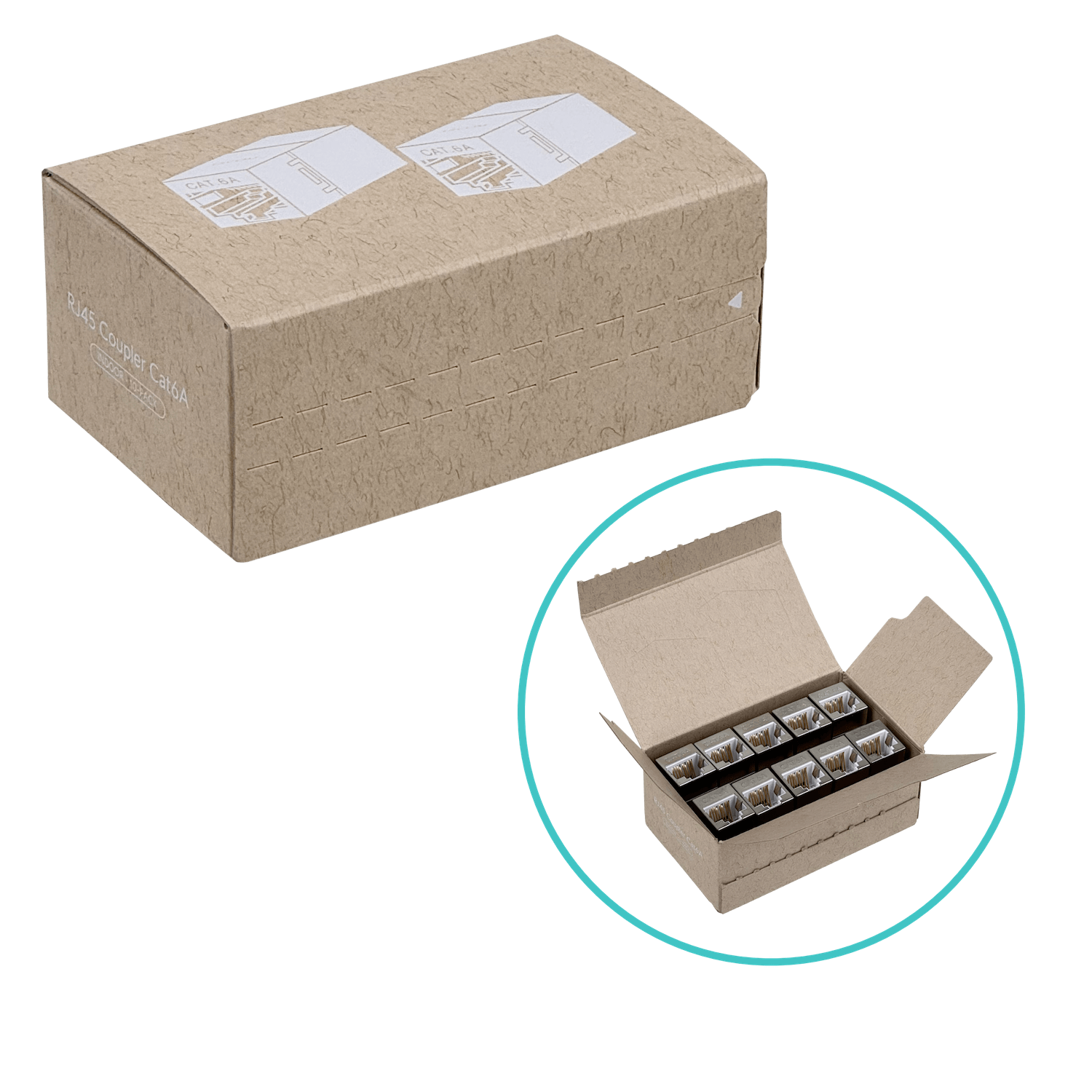 Acoplador Ubiquiti RJ45-CU Cat6A blindado hembra a hembra unidad 1pc 3