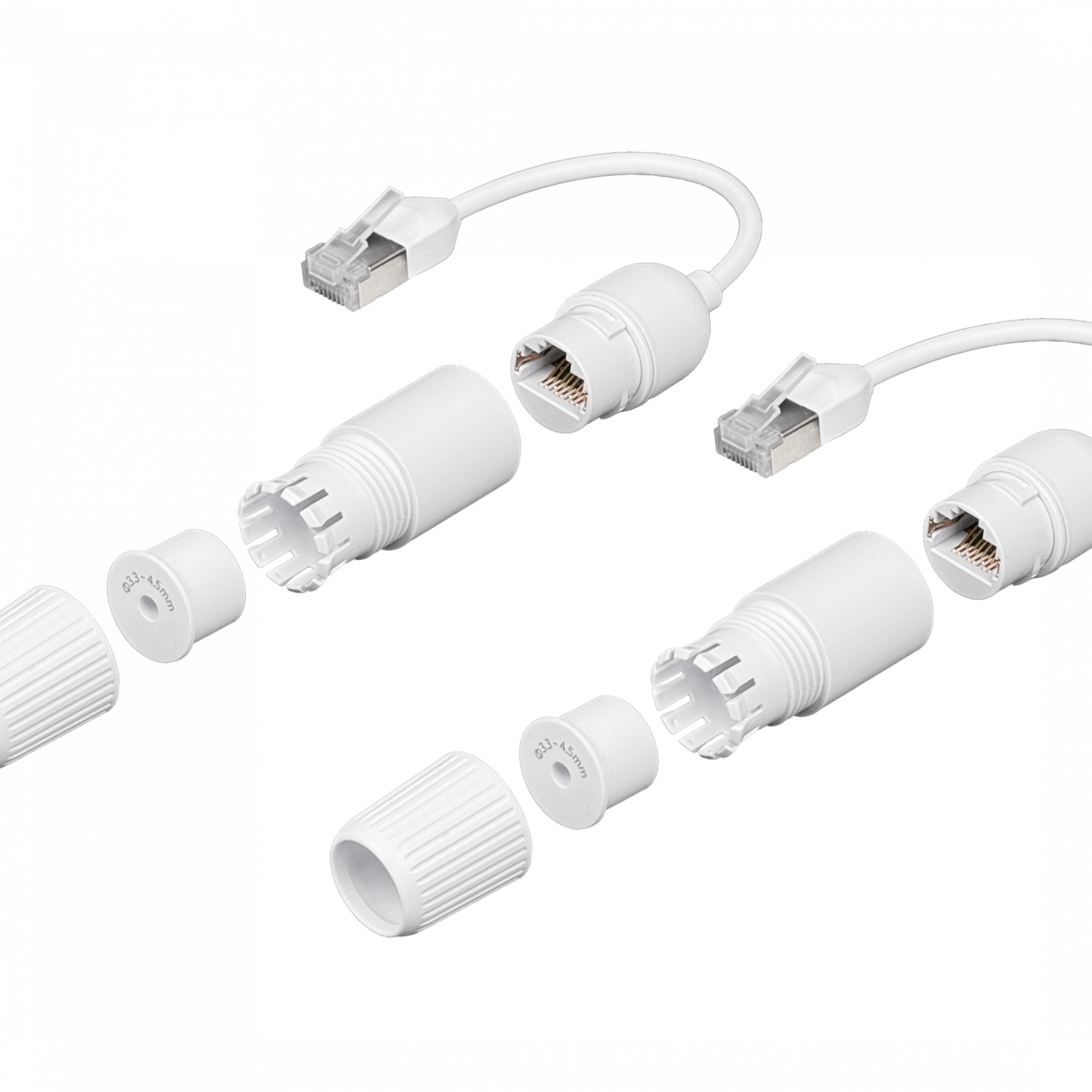 Pack 2 Acopladores Extensión RJ45 Cat6A Blindado Macho-Hembra, Ubiquiti RJ45-15MM  4