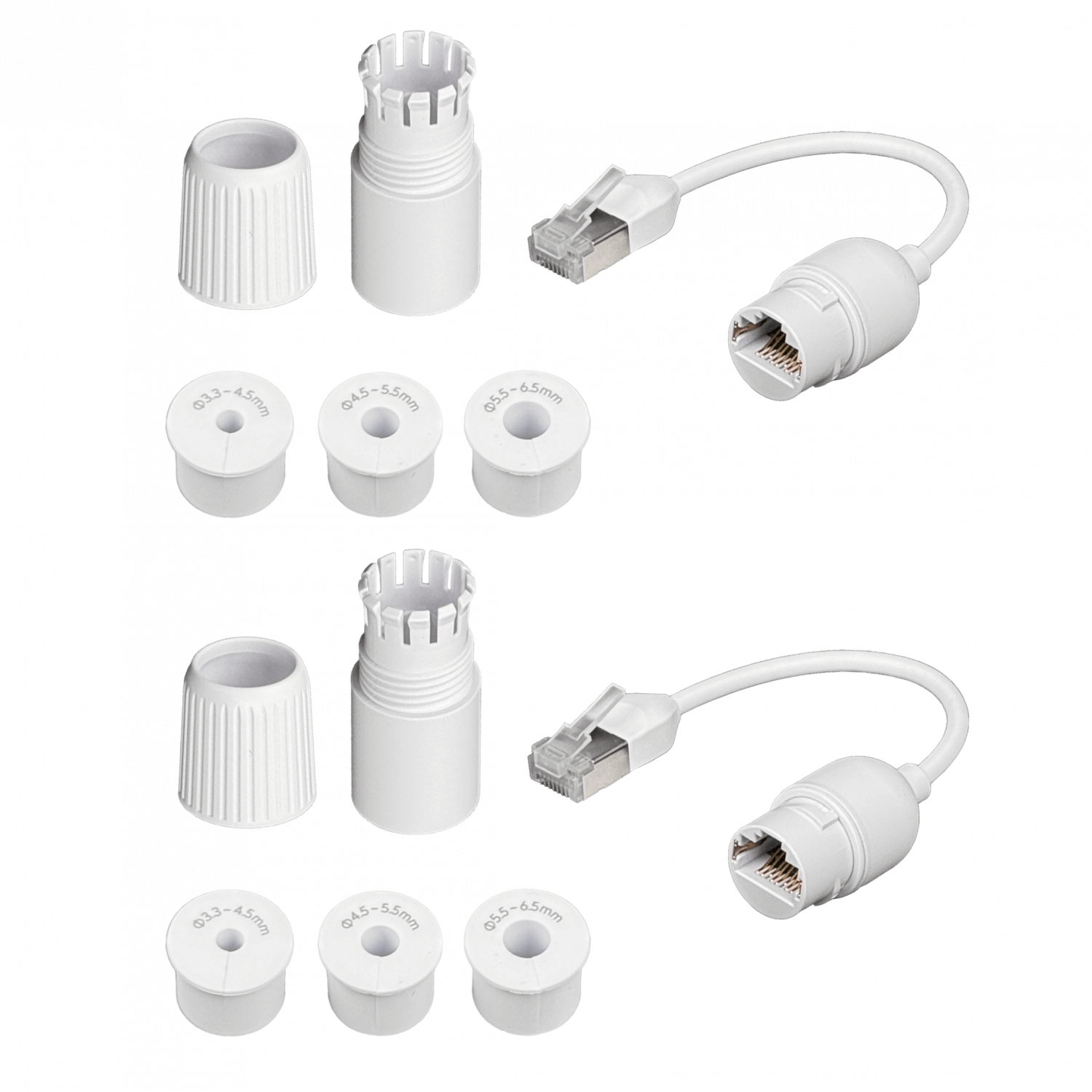 Pack 2 Acopladores Extensión RJ45 Cat6A Blindado Macho-Hembra, Ubiquiti RJ45-15MM  7