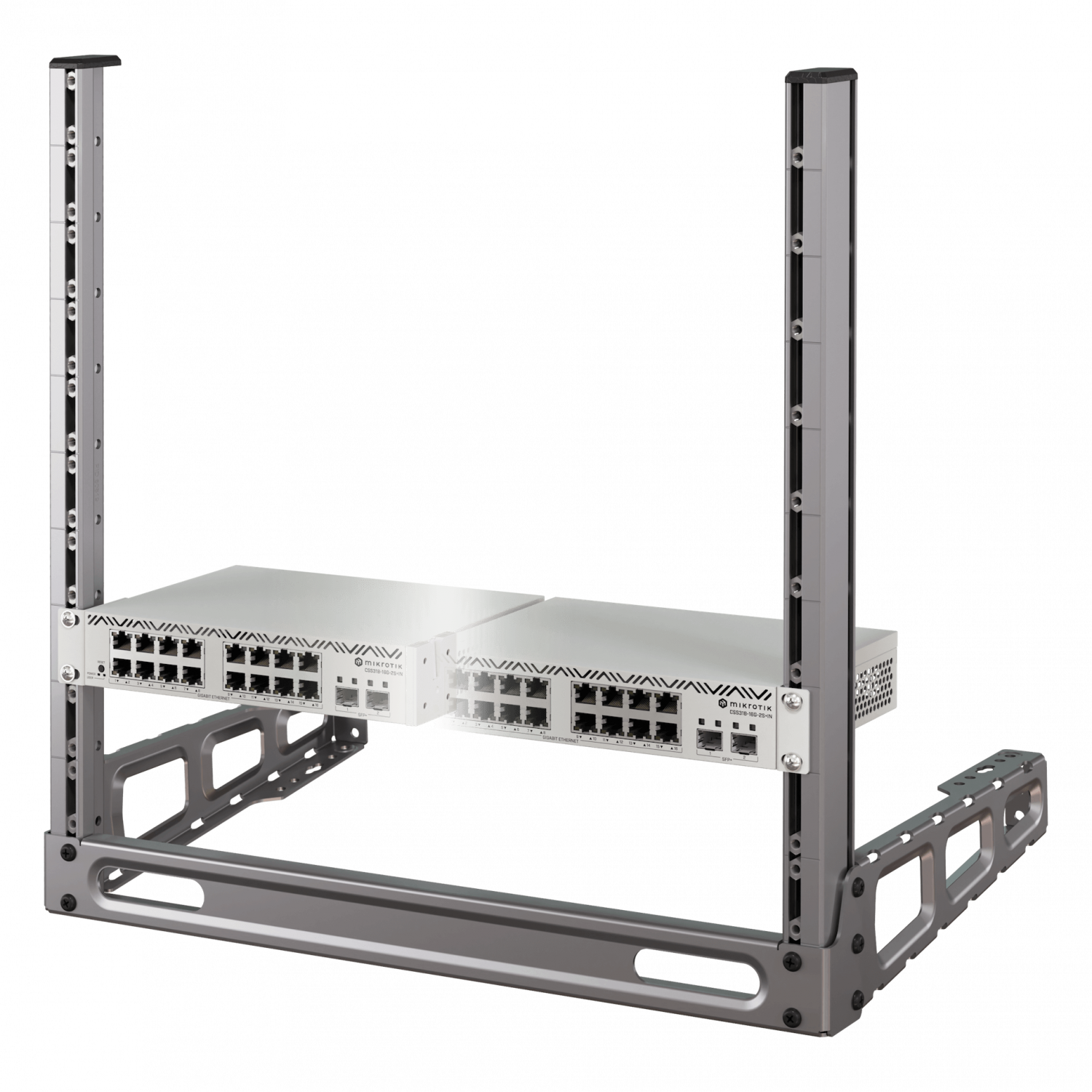Kit Montaje en Rack para 2 Switch CSS318-16G-2S+IN MikroTik RMK-2X10/19  3