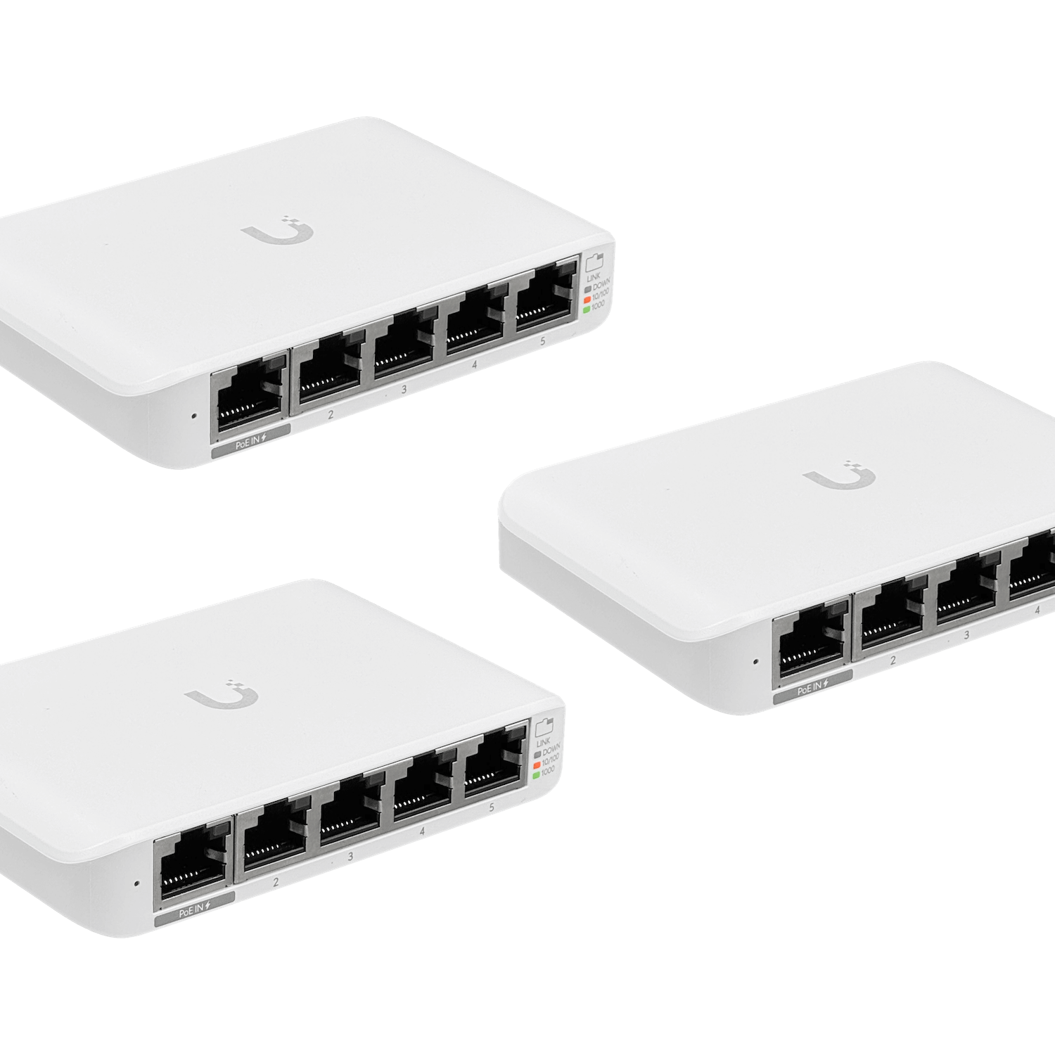 Pack 3 Unidades Switch Ubiquiti UniFi USW-FLEX-MINI - 5 Puertos Gigabit L2 Interior PoE 5