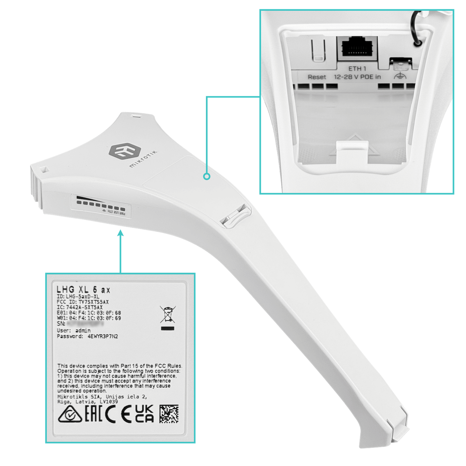 Antena Mikrotik LHG XL 5 ax 27dBi WiFi 6 5GHz CPE Gigabit RouterOS 7