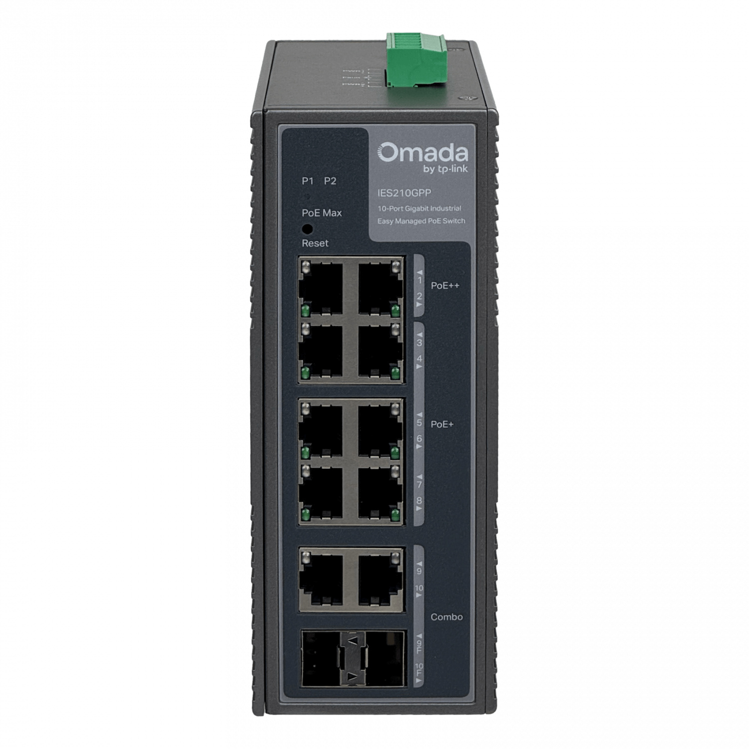Switch industrial Gigabit con PoE++ y gestión Omada TP-Link Omada IES210GPP 8 PoE 2 SFP 240W 3
