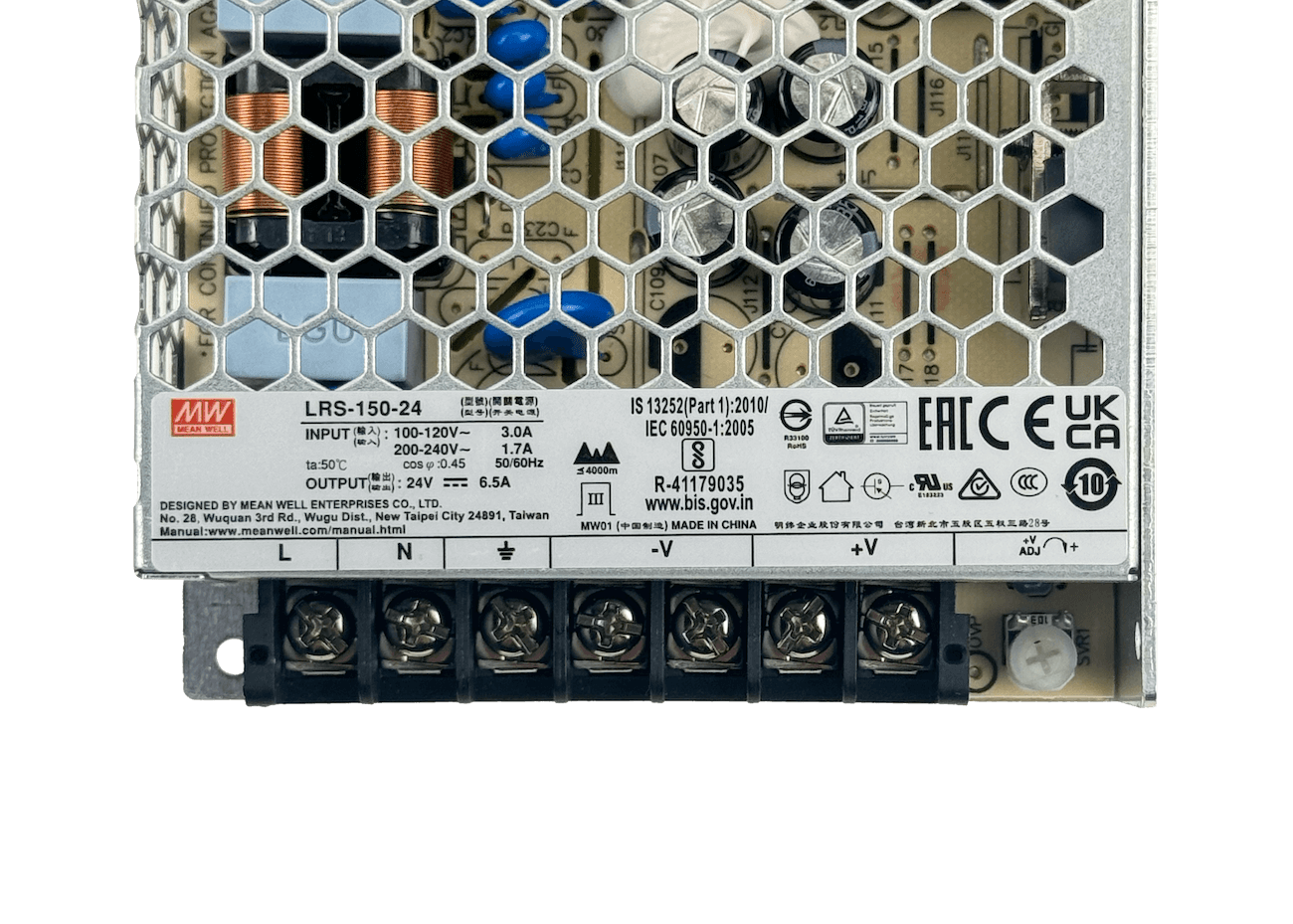 MEANWELL 156W 24V 6,5A Open-Frame Fuente-Poder 100-240VAC 2