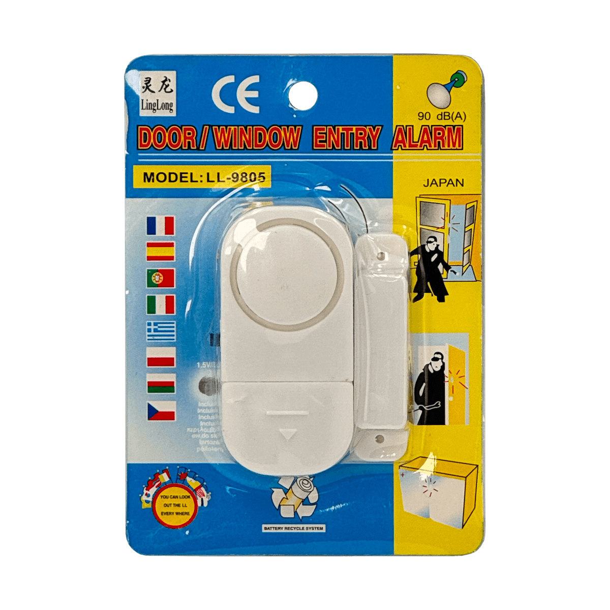 Alarma para Puerta o Ventana 90?dB con Sensor Magnético e Incluye Baterías LR44 1