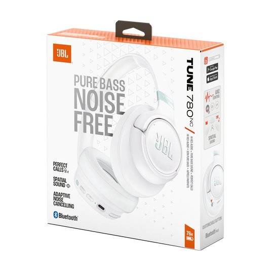 Audífonos Bluetooth JBL Tune 780NC, Cancelacion de ruido, Hasta 76 horas de reproduccion, Blanco 5