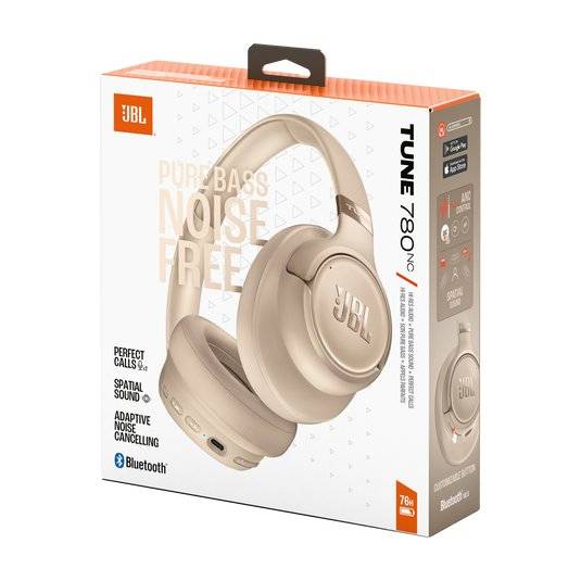 Audífonos Bluetooth JBL Tune 780NC, Cancelacion de ruido, Hasta 76 horas de reproduccion, Beige 5