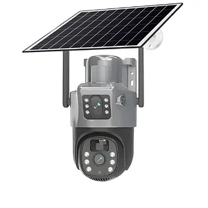 Camara con Panel Solar 4G exterior lente dual 8MP  con bateria