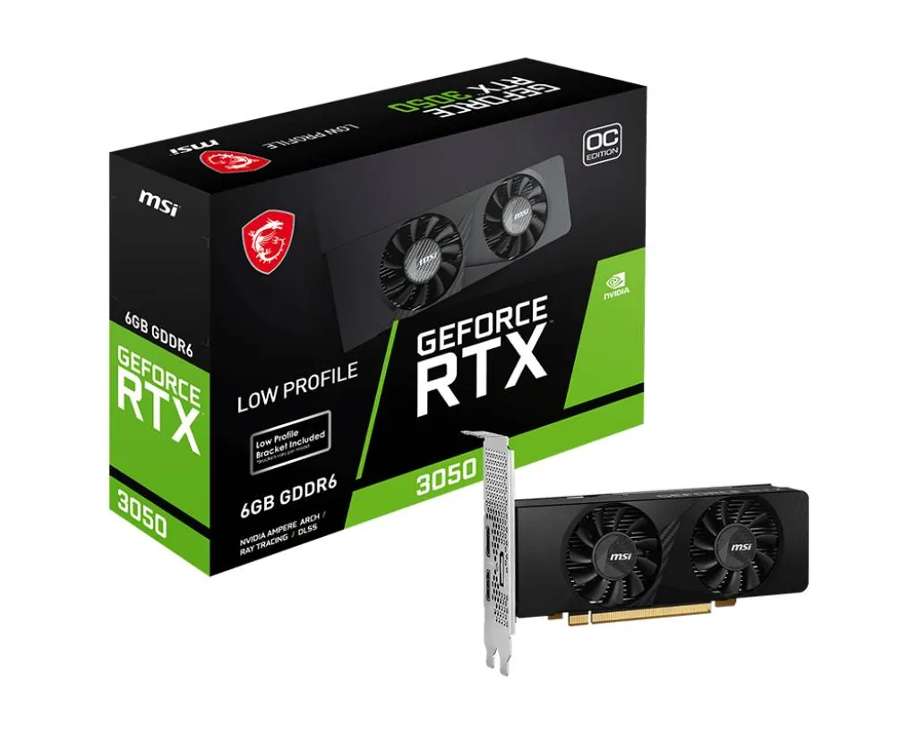 Tarjeta de Video MSI Nvidia GeForce RTX 3050 LP 6G OC, 14 Gbps, 6GB GDDR6, 96-bit, Low Profile 1