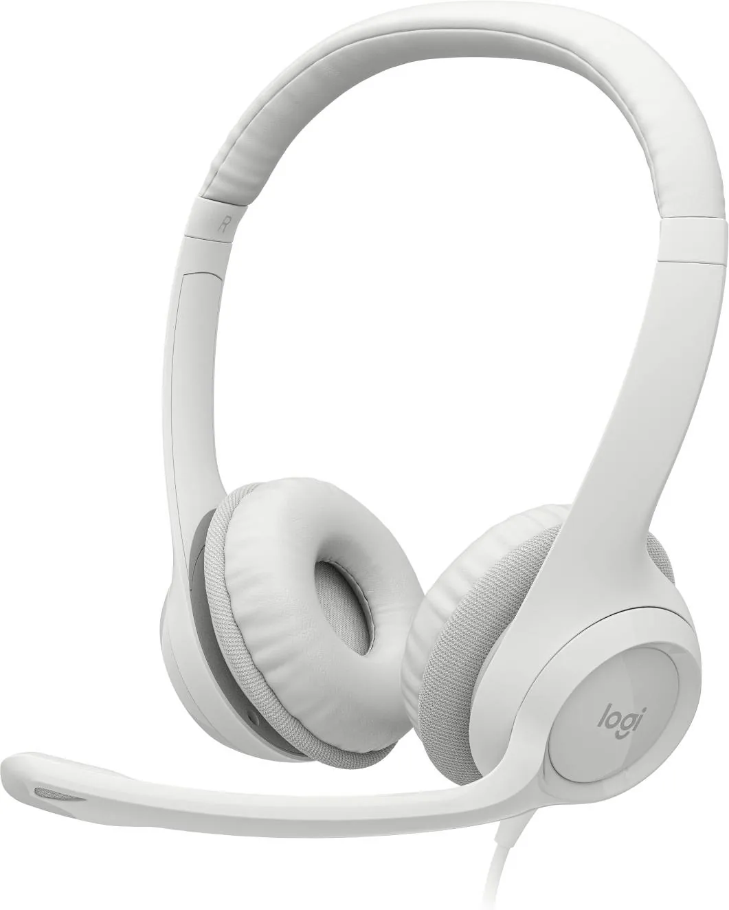 Audífonos con Micrófono Logitech H390, Micrófono c/ Supresión de Ruido, Blanco Crudo 1